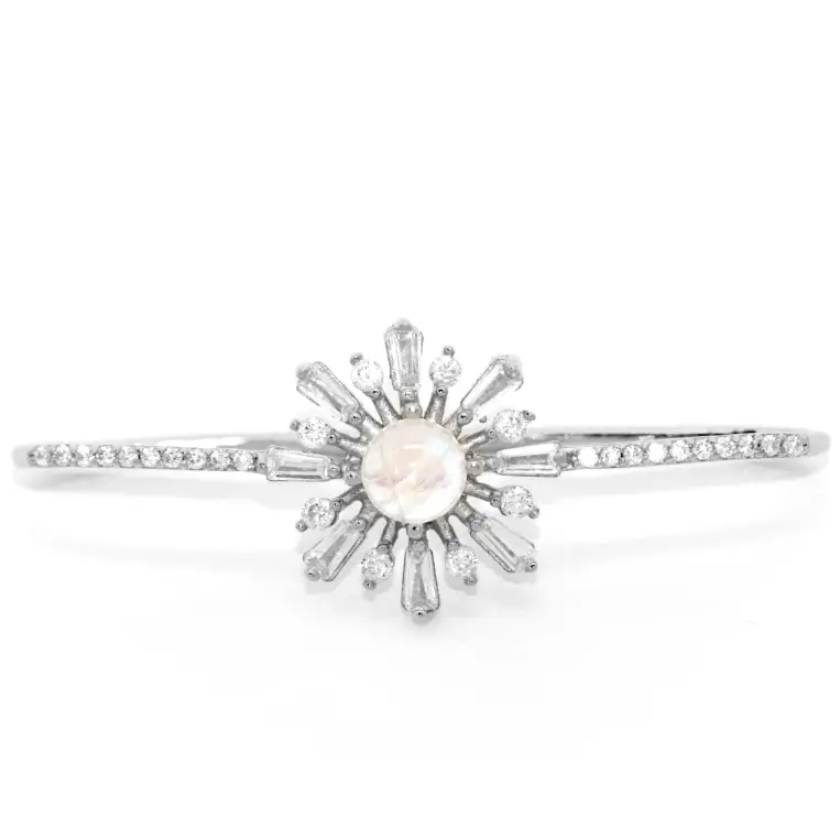 Sonya Burst Moonstone Ear Cuff - Elegant Boho Ear Climber for Women, Perfect for Parties, Weddings & Everyday Wear