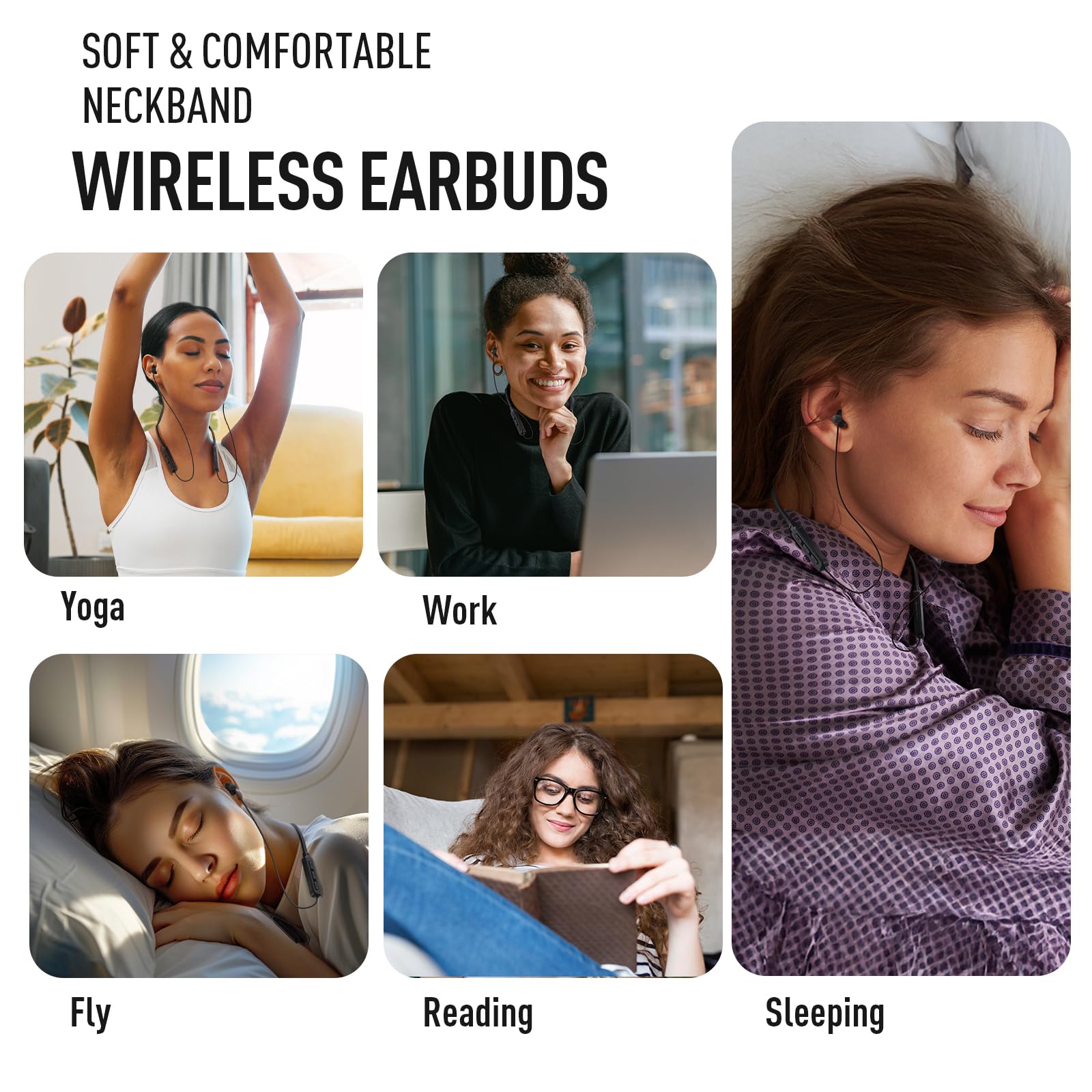 Hearprotek Wireless Bluetooth 5.4 Headphones - Ultra Soft Lightweight Sleep Earbuds with 25+ Hour Battery Life for Side Sleepers | Perfect for Sleeping, Relaxation, Meditation & Travel