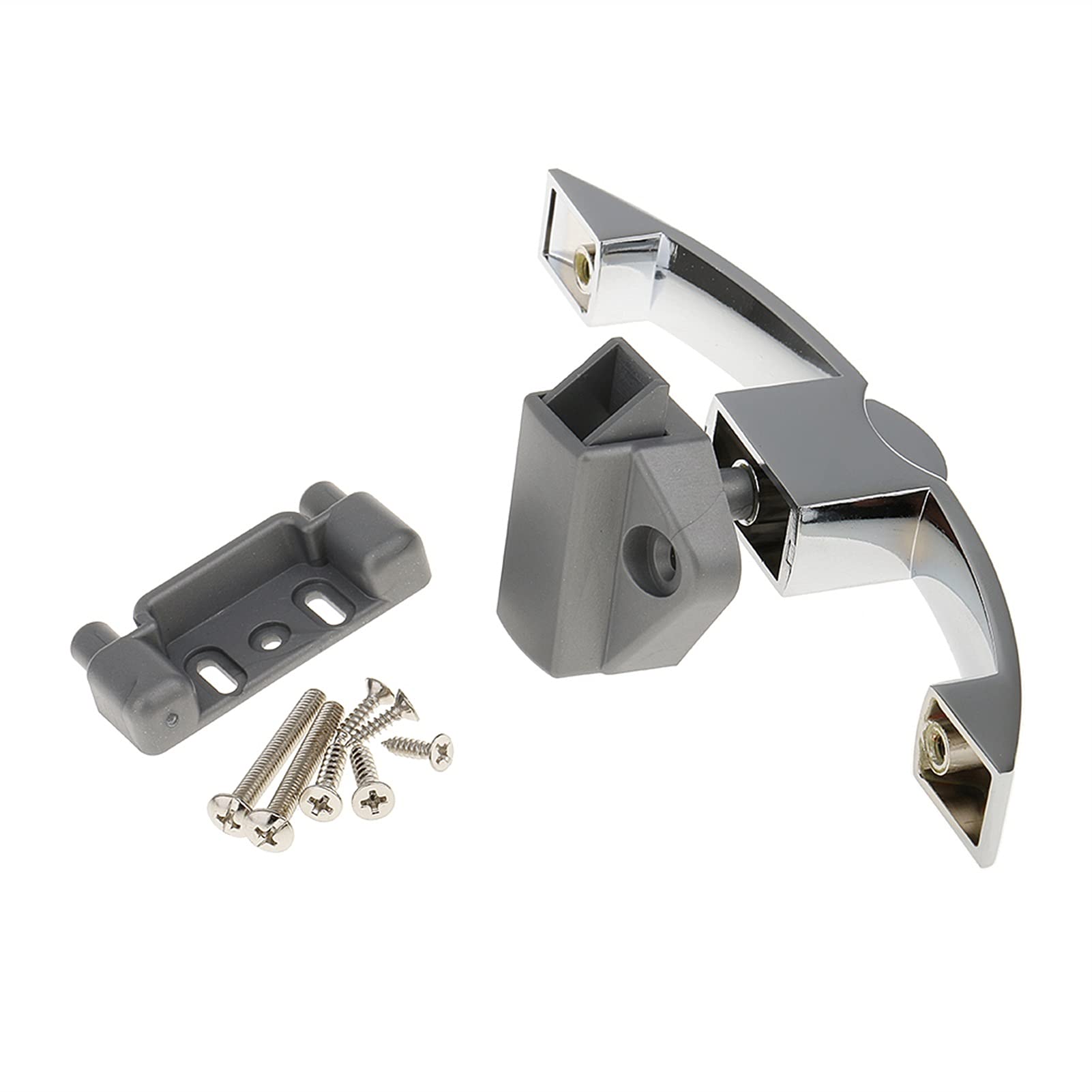 RV Door Handle & Cabinet Push Button Lock - Heavy Duty Entry Door Assist Bar for RV Trailer, Camper & Motorhome | Non-Slip Grab Bar for Stairs & Cargo Trailers | Perfect for Outdoor Adventures & Home Security