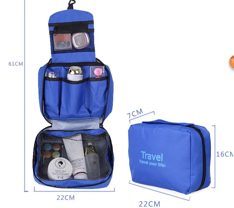 Hanging Travel Toiletry Bag for Women - Waterproof Cosmetic Organizer with Multiple Pockets, Makeup Storage Case for Bathroom, Gym, Camping & Vacation (Multi-Colored)
