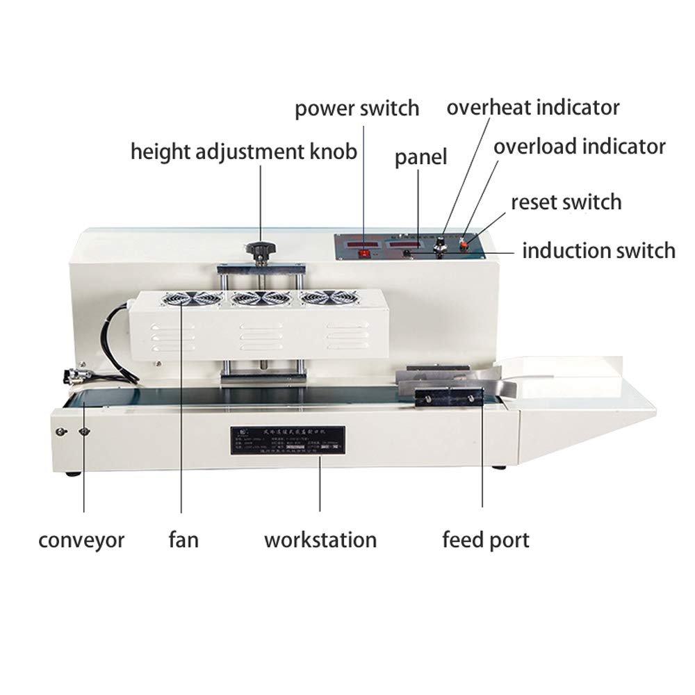 TECHTONGDA LGYF-1500A Continuous Electromagnetic Induction Sealer - Bottle Cap Sealing Machine for 20-50mm Diameter Caps (220V) | Perfect for Home Brewing, DIY Projects & Small Business Packaging
