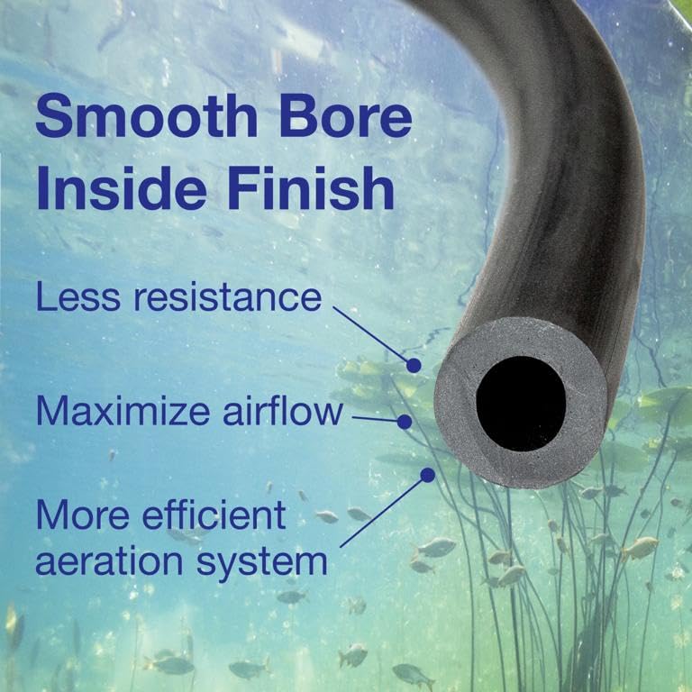 MixAirTech Self-Sinking Aeration Hose - 100 Feet Black D630-750-100FTR for Pond & Lake Aeration, Water Feature Oxygenation, and Aquaculture Systems