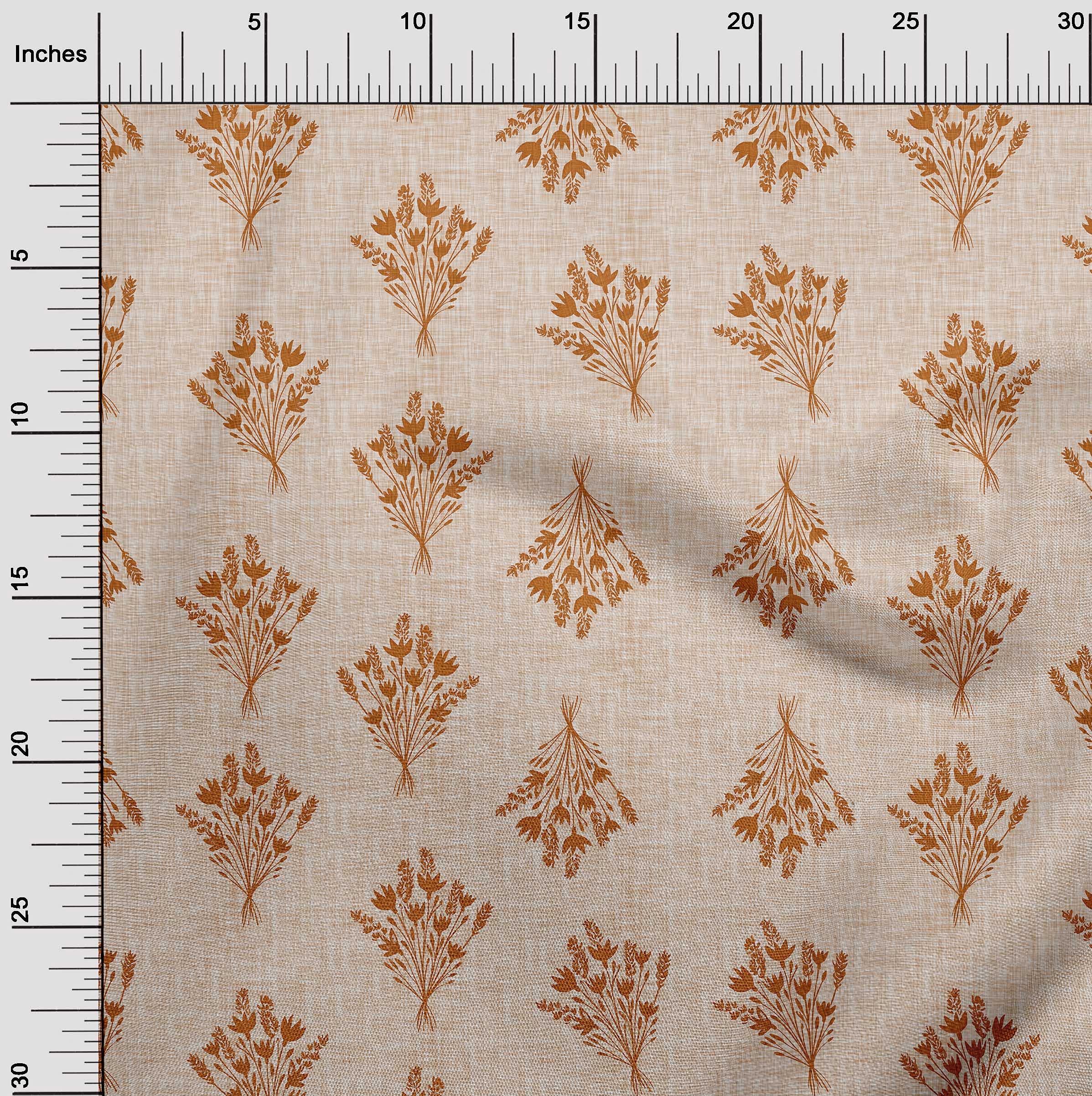 oneOone Rayon Orange Printed Fabric by The Yard - 56 Inch Wide Sewing Material for DIY Clothing, Dresses & Home Decor Projects | Premium Quality Block Print Fabric for Crafting & Fashion Design