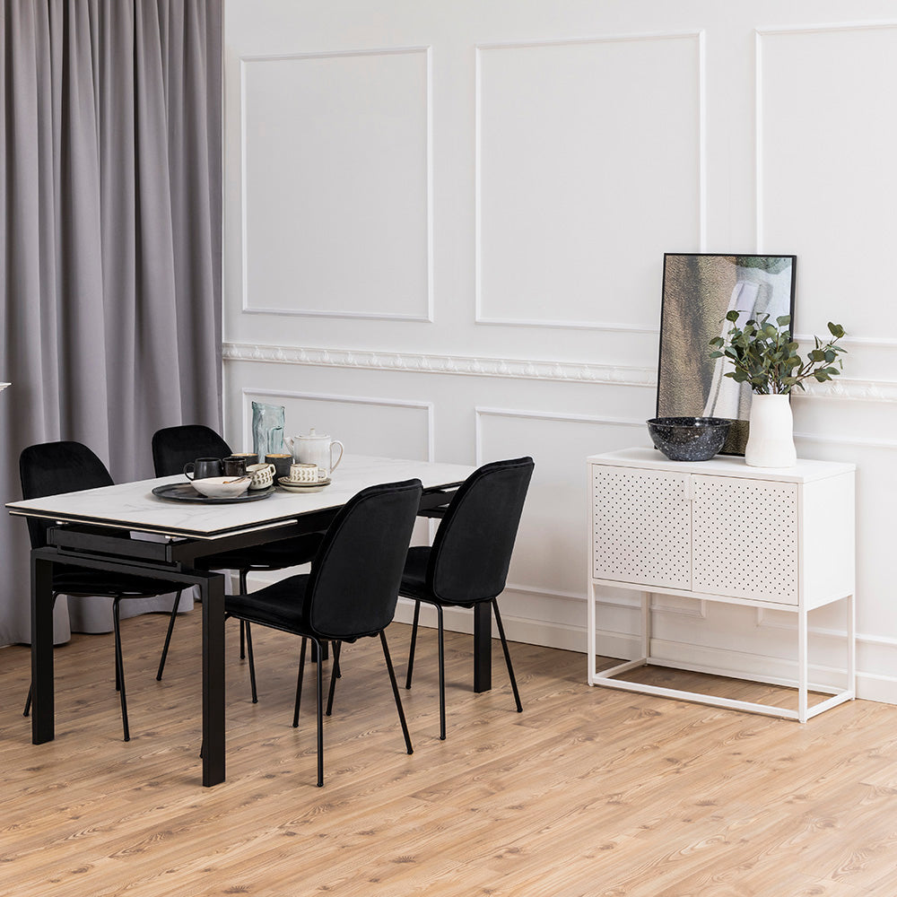 Modern White Newton 2-Door Sideboard 82cm - Stylish Storage Cabinet for Living Room, Dining Room & Entryway