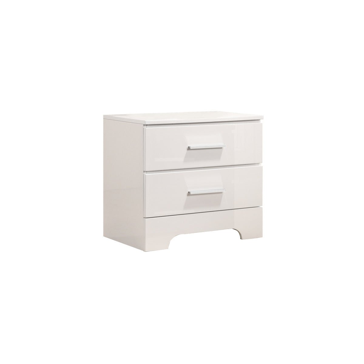 Carmen White Lacquer Nightstand - Modern Bedside Table with Drawer for Bedroom, Living Room & Guest Room - Perfect for Storage and Stylish Home Decor