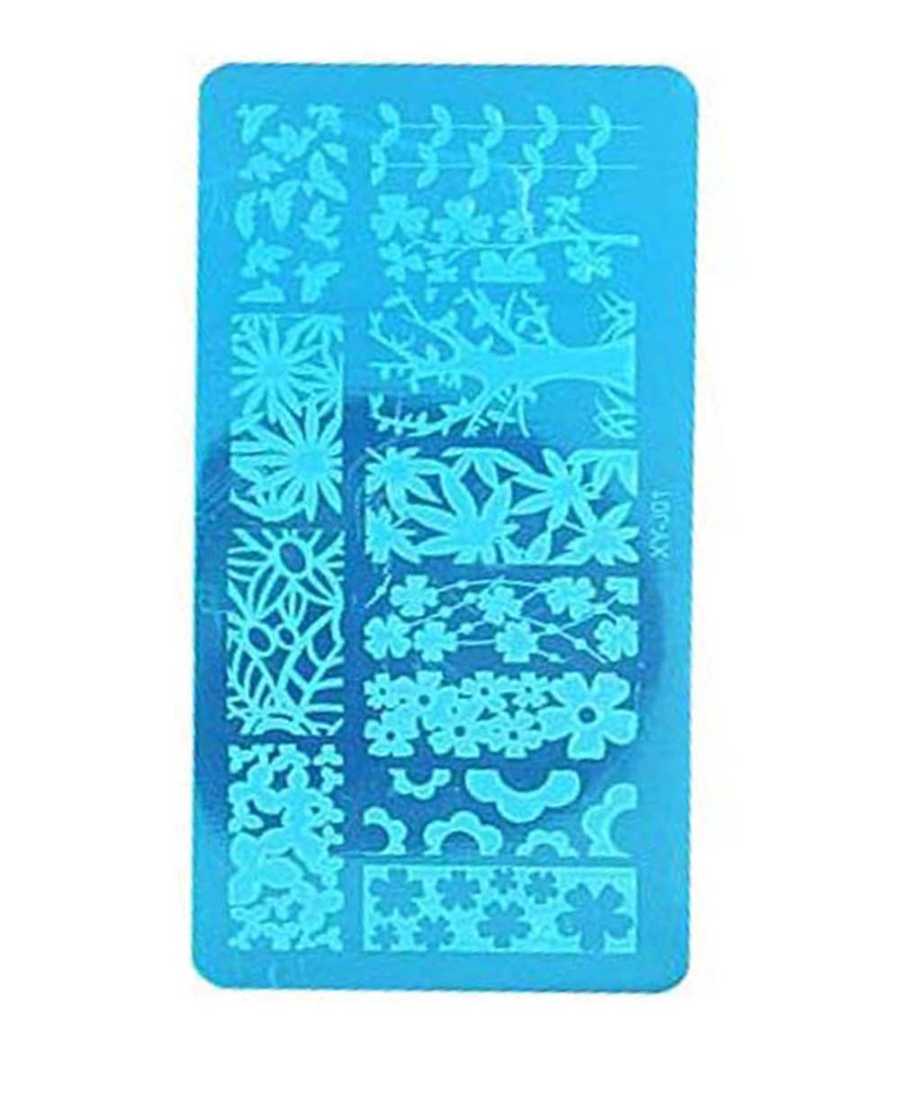 FOK 1pc Random Design Nail Art Stamping Plate & 1pc French Manicure Tip Sticker Set - DIY Nail Decoration for Home Salon & Party Manicures