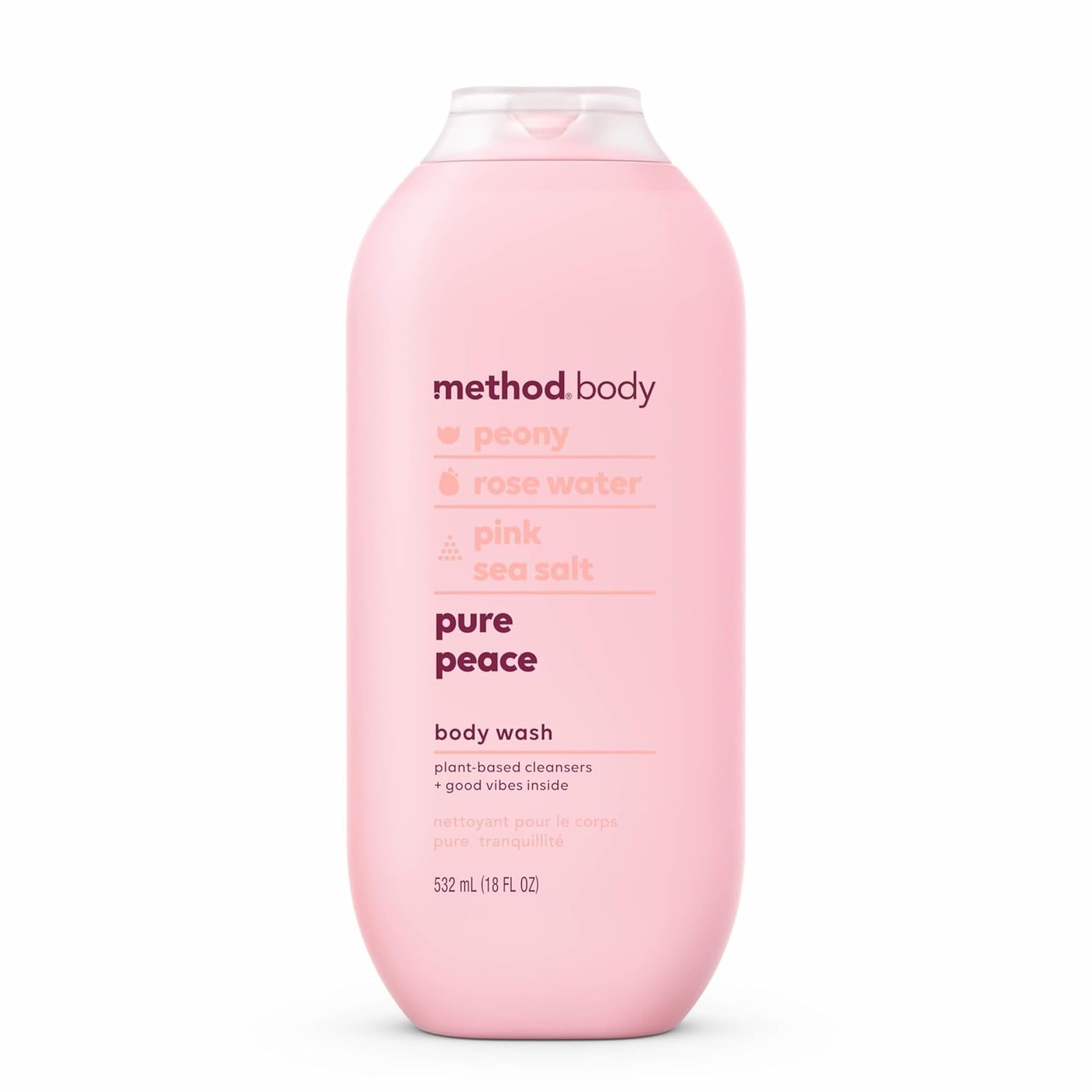 Method Pure Peace Body Wash - 18 oz, Paraben & Phthalate Free, Vegan & Cruelty-Free - Refreshing Shower Gel for Sensitive Skin - Perfect for Daily Use & Relaxing Bath Time