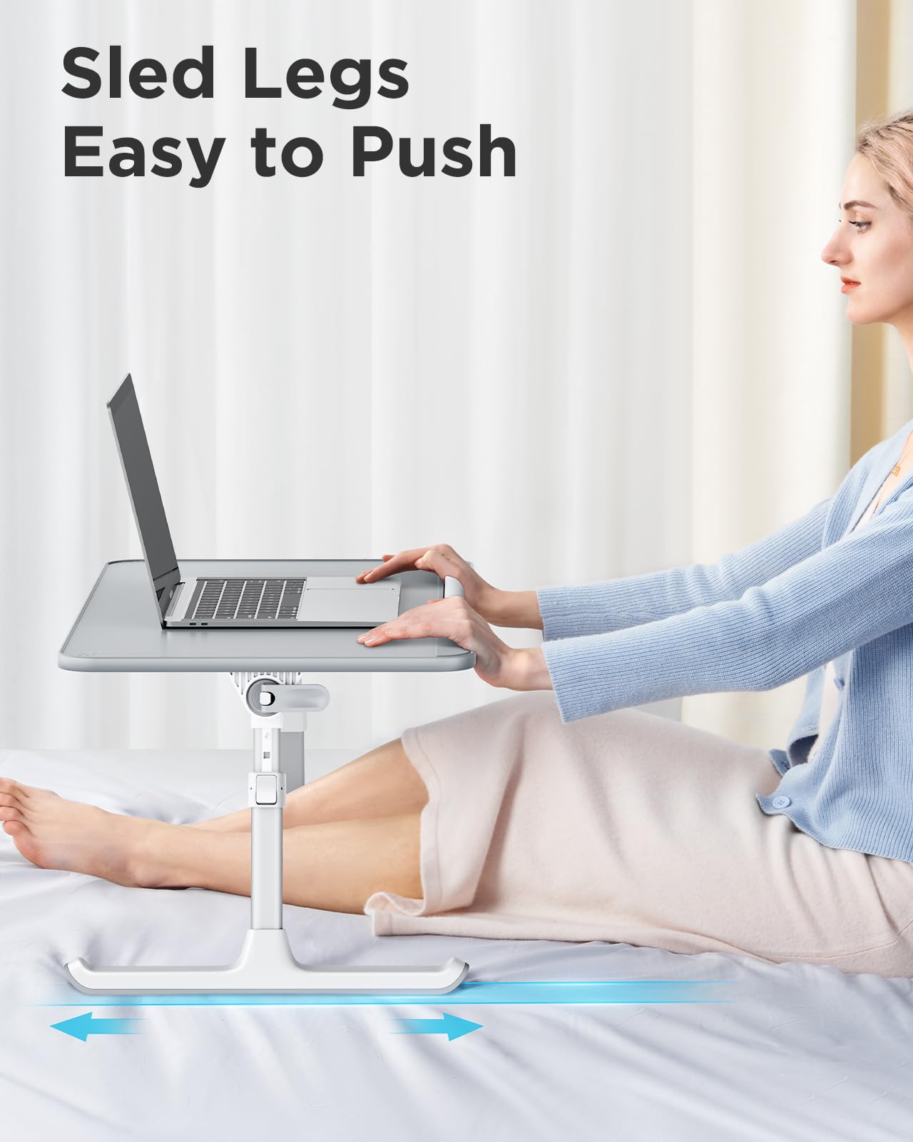 SAIJI Adjustable Leather Lap Desk for Laptop - Portable Lightweight Standing Desk for Bed, Couch, Sofa & Floor - Perfect for Working, Eating, Reading & Writing - Ideal for Adults & Kids (20.5