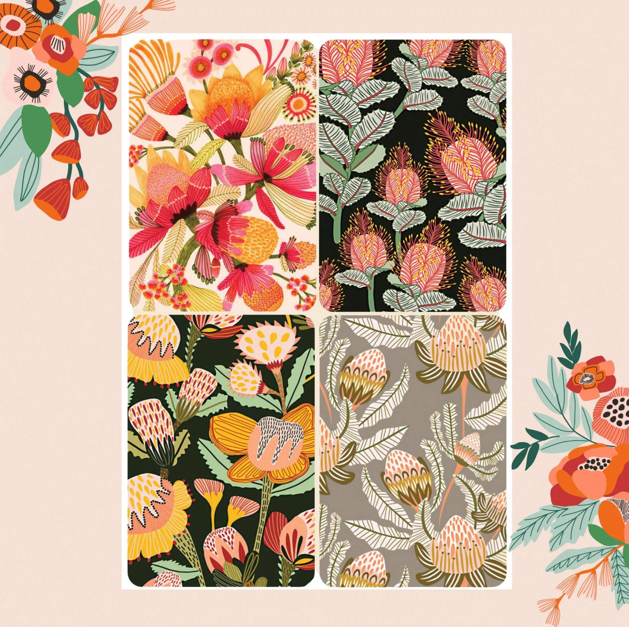 Australian Flowers Wall Art Gift Set - Floral Canvas Prints for Home Decor, Perfect for Living Room, Bedroom & Office