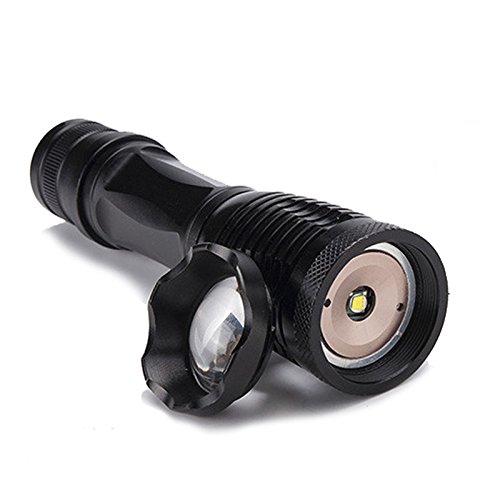4000lm Aluminum E17 Cree XM-L T6 LED Zoomable Flashlight with AC/Car Charger & 18650 Rechargeable Battery - Perfect for Camping, Hiking, Emergency & Outdoor Adventures