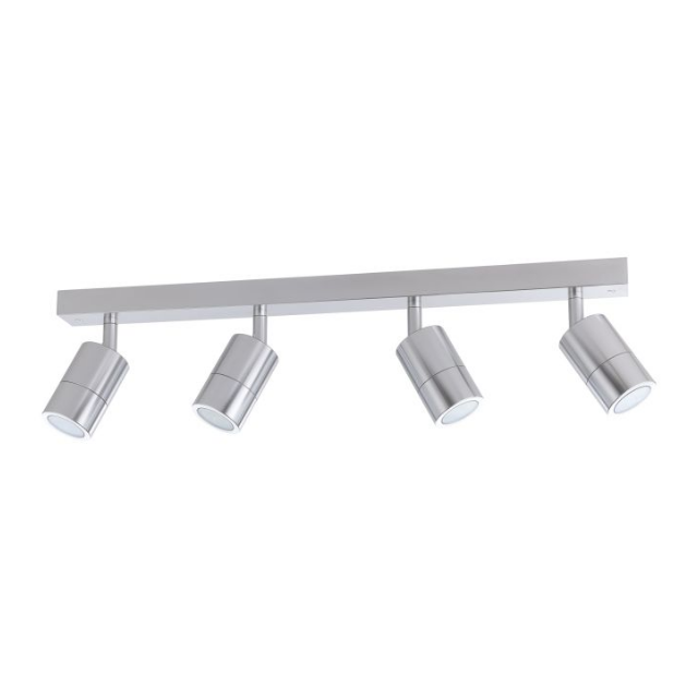 Eglo Fremantle 4-Light Adjustable Outdoor Ceiling Fixture in Silver Titanium - Perfect for Patio, Porch, and Backyard Lighting