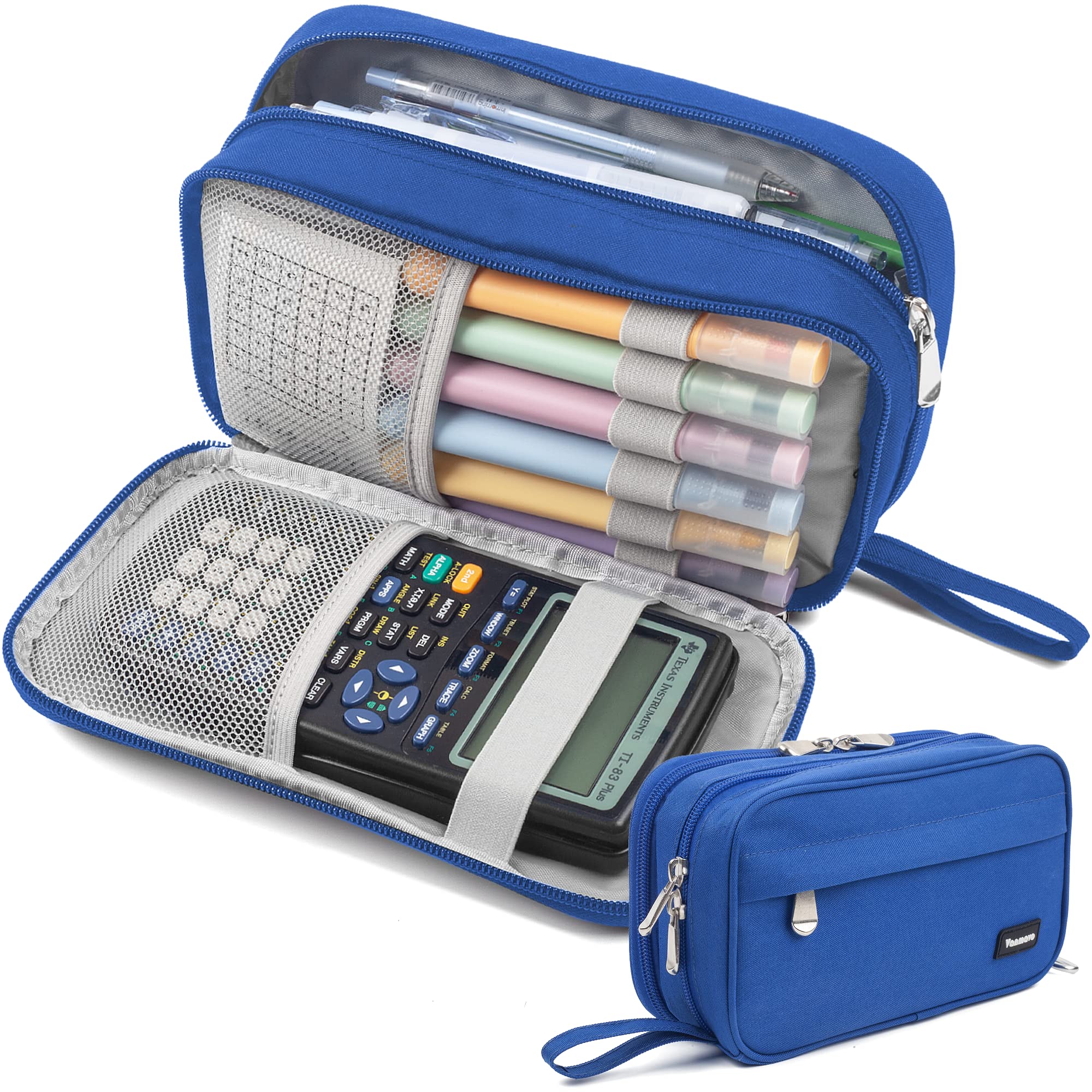 Large Capacity Pencil Case with 3 Compartments - Durable Zippered Pen Pouch for School, Office & Travel - Perfect Organizer for Markers, Pens & Stationery (Ideal for Students, Kids & Adults) - Use for Backpack Organization, Desk Storage & On-the-Go School Supplies