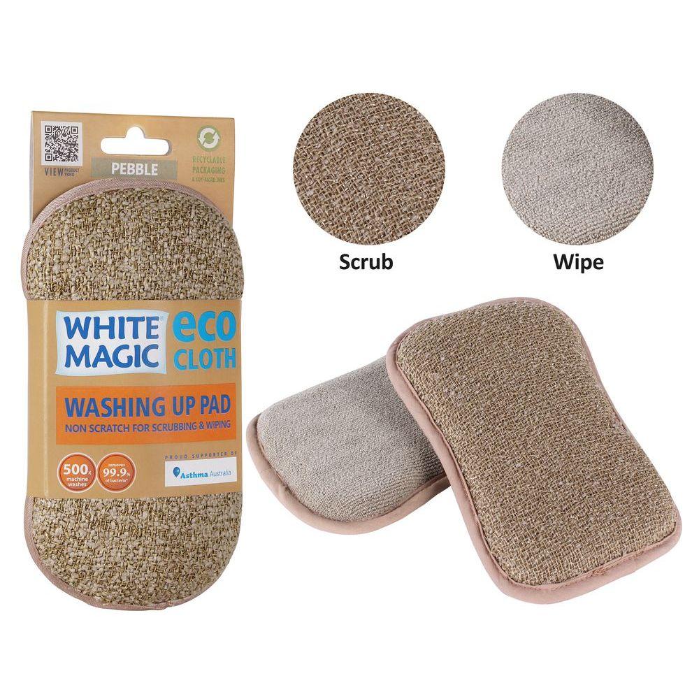 Eco-Friendly White Magic Dish Washing Sponge Pebble - Non-Scratch Kitchen Sponge for Gentle Cleaning | Perfect for Dishes, Countertops & Delicate Surfaces
