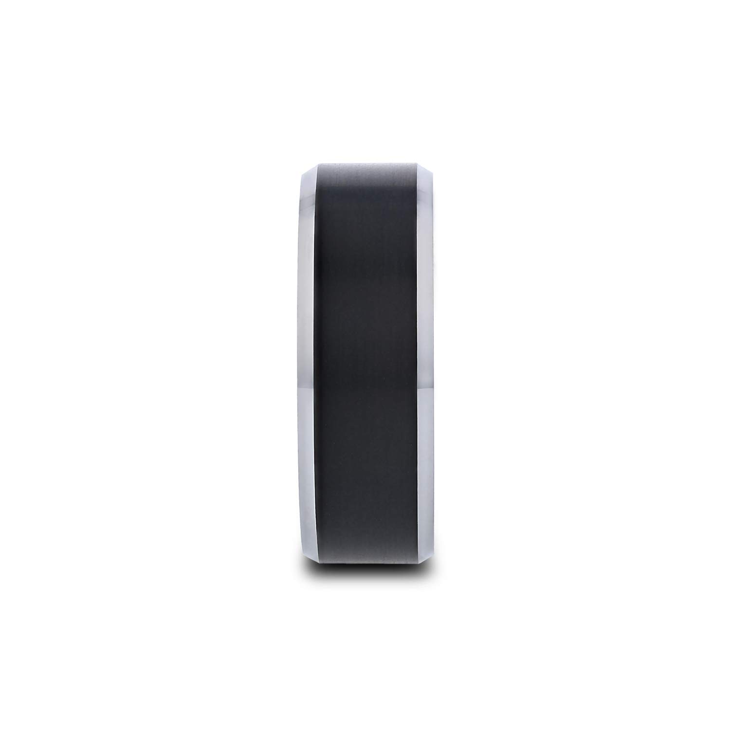 **Aston Men's Tungsten Wedding Ring - 8mm Comfort Fit Matte Black Brushed Band - Size 13.5 - Durable & Scratch-Resistant for Everyday Wear & Special Occasions**