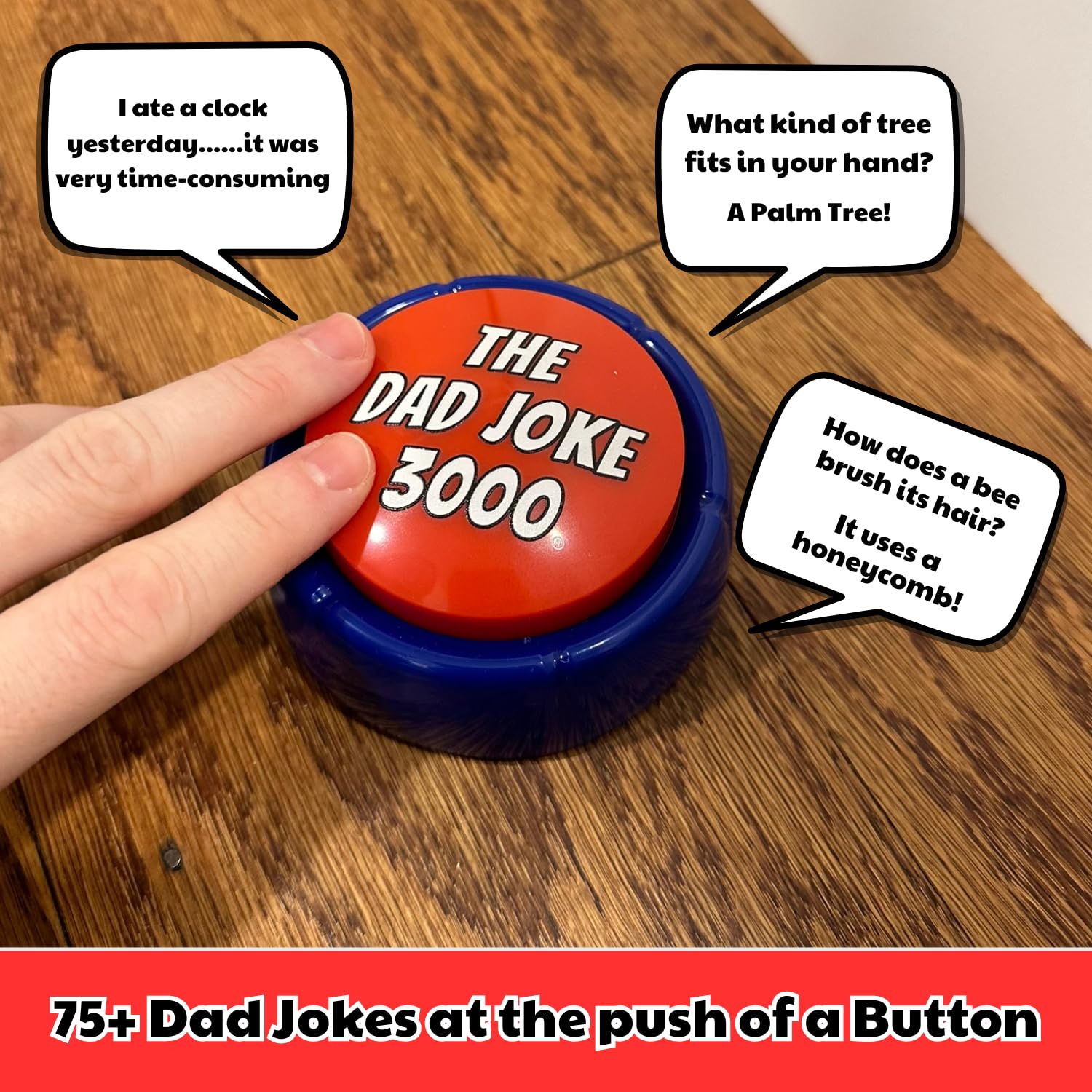 Funny Dad Jokes Button - 75+ Hilarious Jokes with One Push - Perfect Gift for Dad, Father's Day, Birthday & White Elephant Gifts - Great for Parties, Office Gags & Family Gatherings