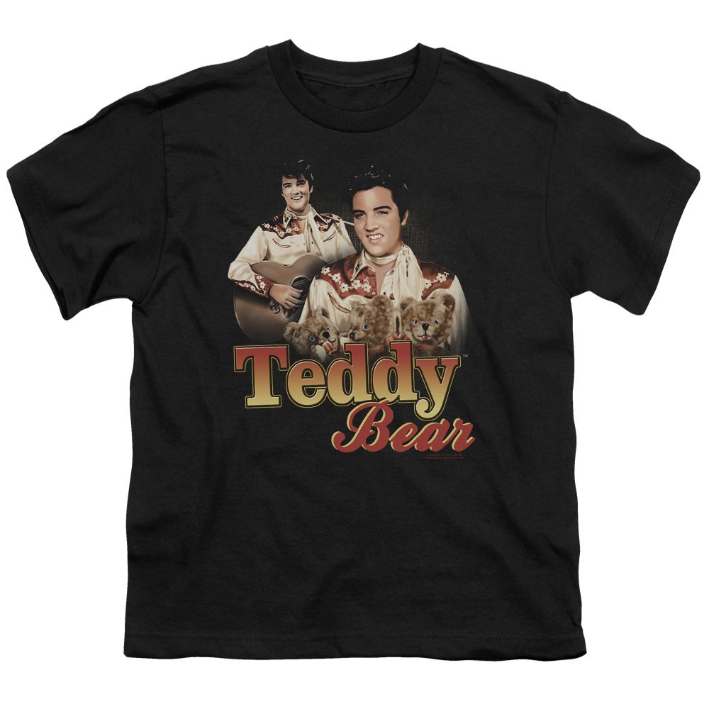 Elvis Presley Teddy Bear Graphic T-Shirt for Kids - Unisex Youth Tee for Boys & Girls - Casual Wear, Birthday Gifts, Music Lover Apparel