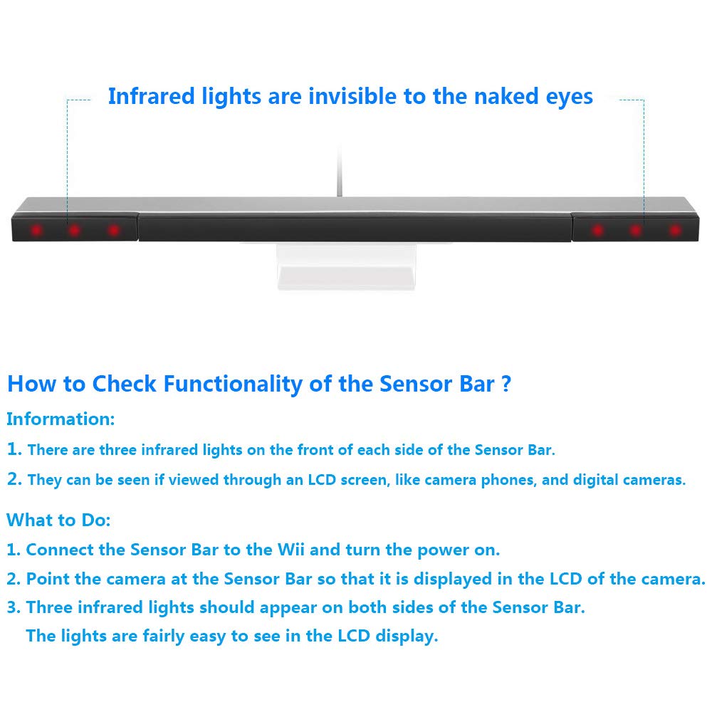 Original Wii U Sensor Bar Replacement - Infrared Wired Controller Accessories for Nintendo Wii U Console | Perfect for Gaming, Home Entertainment & Family Fun