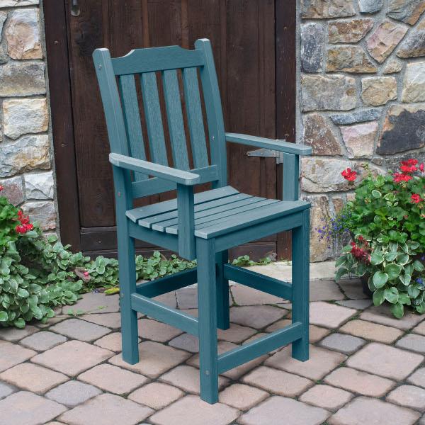 Lehigh Counter Height Outdoor Armchair - Patio Bar Stool with Weather-Resistant Design for Backyard, Deck, and Poolside Use