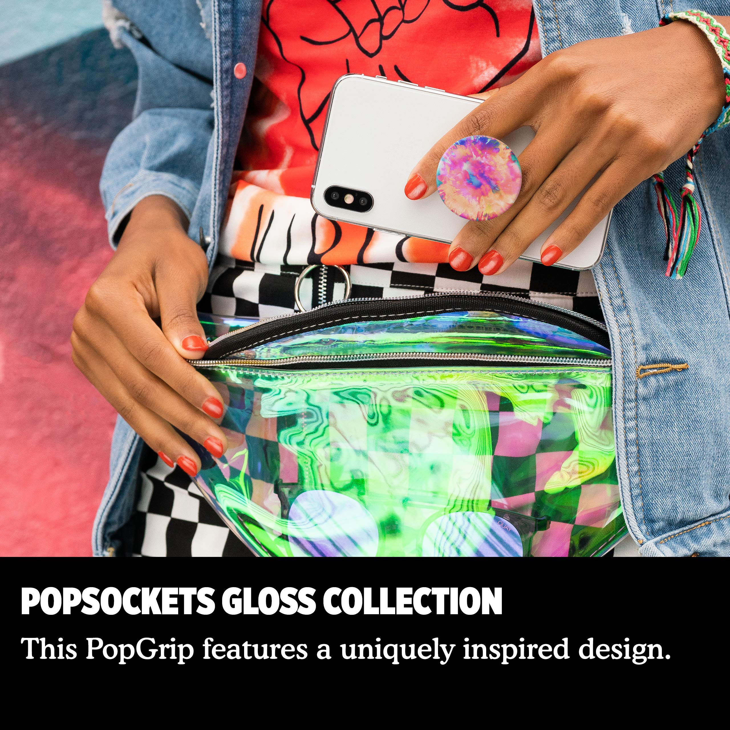 PopSockets Expanding Phone Grip with Kickstand - Watercolor Chroma Splash PopGrip for iPhone & Samsung - Perfect for Hands-Free Viewing, Gaming & Selfies