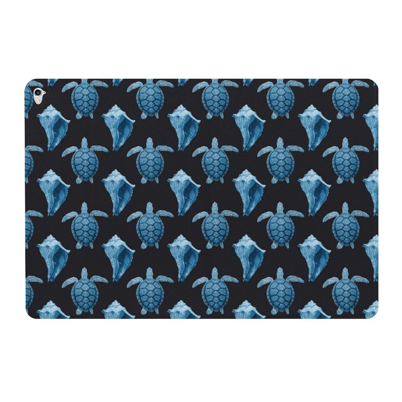 Shockproof Waterproof iPad Pro Case - Slim Blue Sea Turtle Conch Shell Design for iPad Pro 9.7 Inch (2016 Model) | Protective Cover with Stand for Travel, Work & Home Use