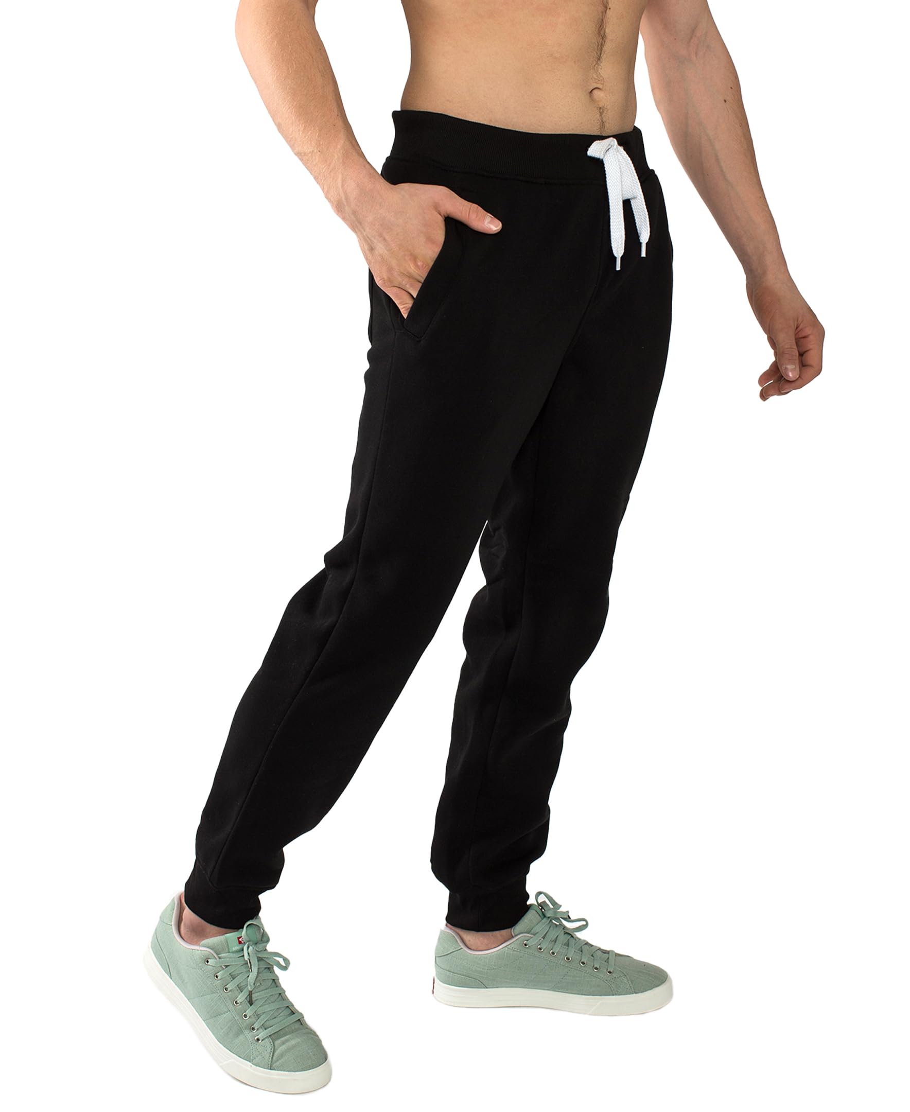 Southpole Men's Basic Active Fleece Jogger Pants - Comfortable Workout & Lounge Pants for Running, Gym, Travel - Regular & Big & Tall Sizes