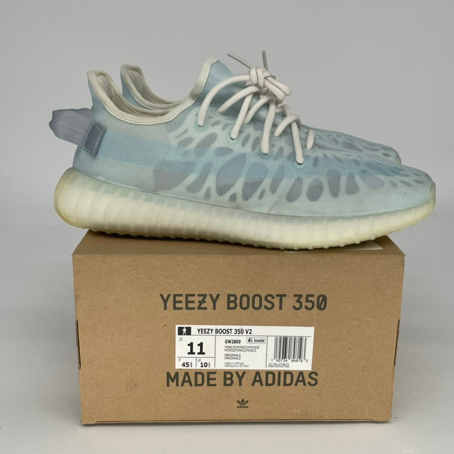 Adidas Yeezy 350 V2 Mono Ice Sneakers - Men's Size 11 & Women's Size 12.5 (GW2869) | Boost Comfort for Running, Gym & Casual Wear