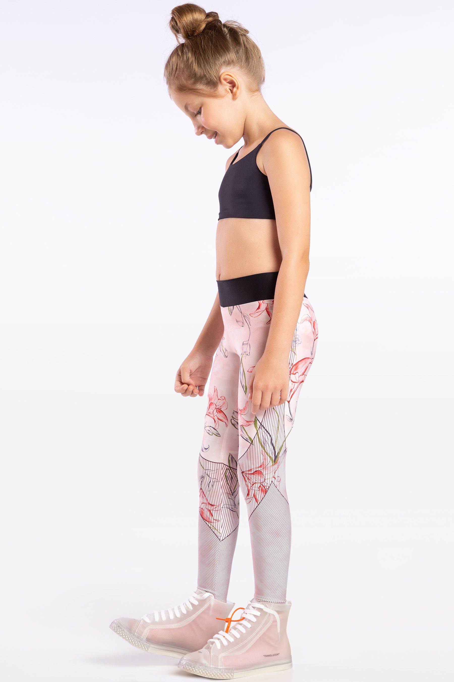 Kids Blossom Print Leggings - Soft Stretchy Comfort Pants for Girls - Perfect for Playtime, Dance Class & Everyday Wear