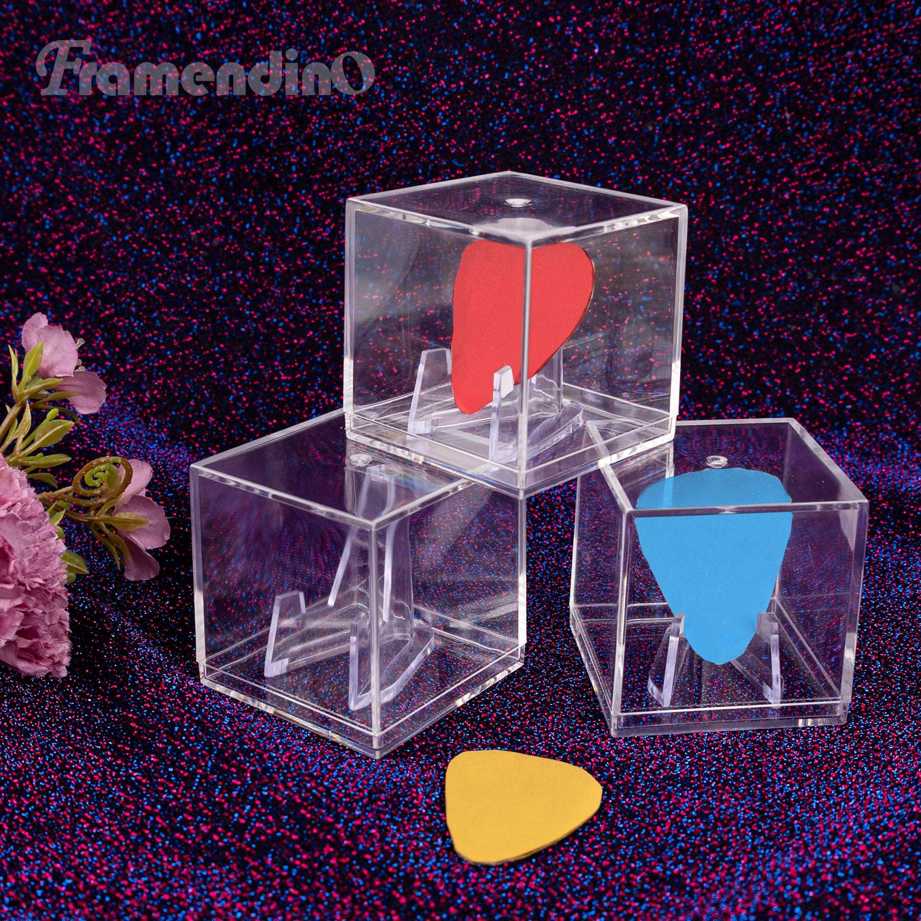 3 Pack Acrylic Guitar Pick Display Case - Clear Shadow Box Holder for Collectible Picks | Perfect for Guitar Enthusiasts & Music Lovers Decor | Wall Mountable Pick Showcase for Bedroom, Studio & Music Room