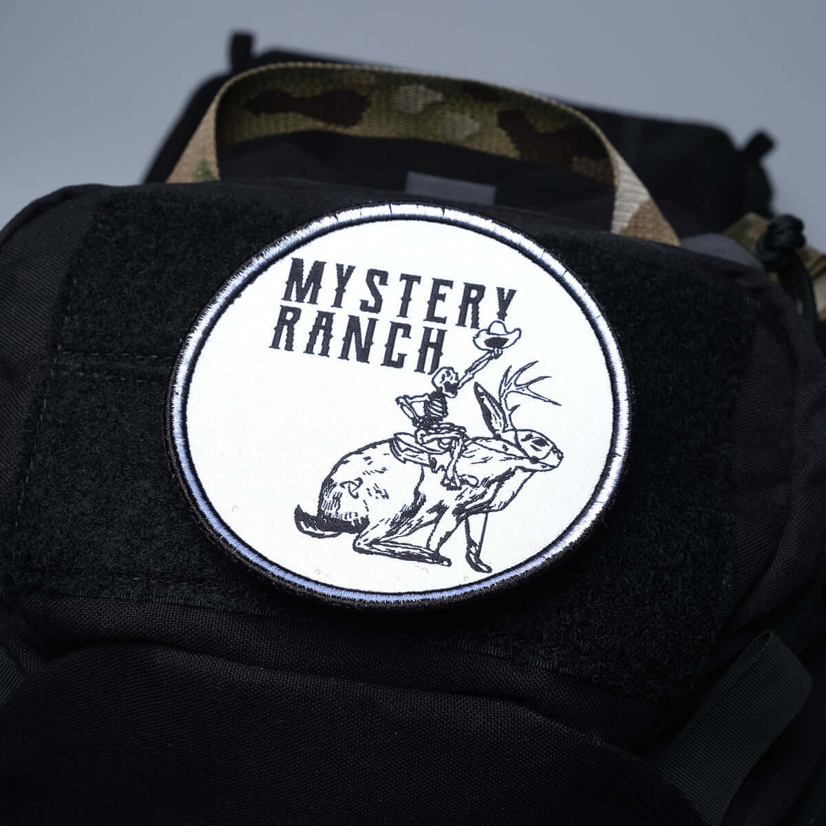 Mystery Ranch Ranch Rider Patch - Black One Size | Durable Embroidered Patches for Backpacks, Hats & Jackets | Outdoor Adventure & Travel Accessories