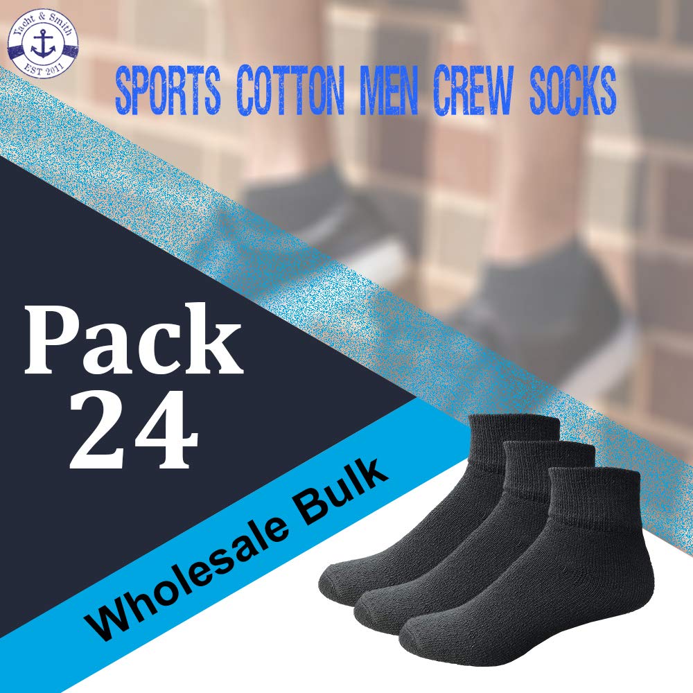 **Yacht & Smith Men's Cotton Athletic Socks Bulk Pack - Mid Ankle Sports Socks for Running, Gym & Casual Wear (Size 10-13, Wholesale Case)**