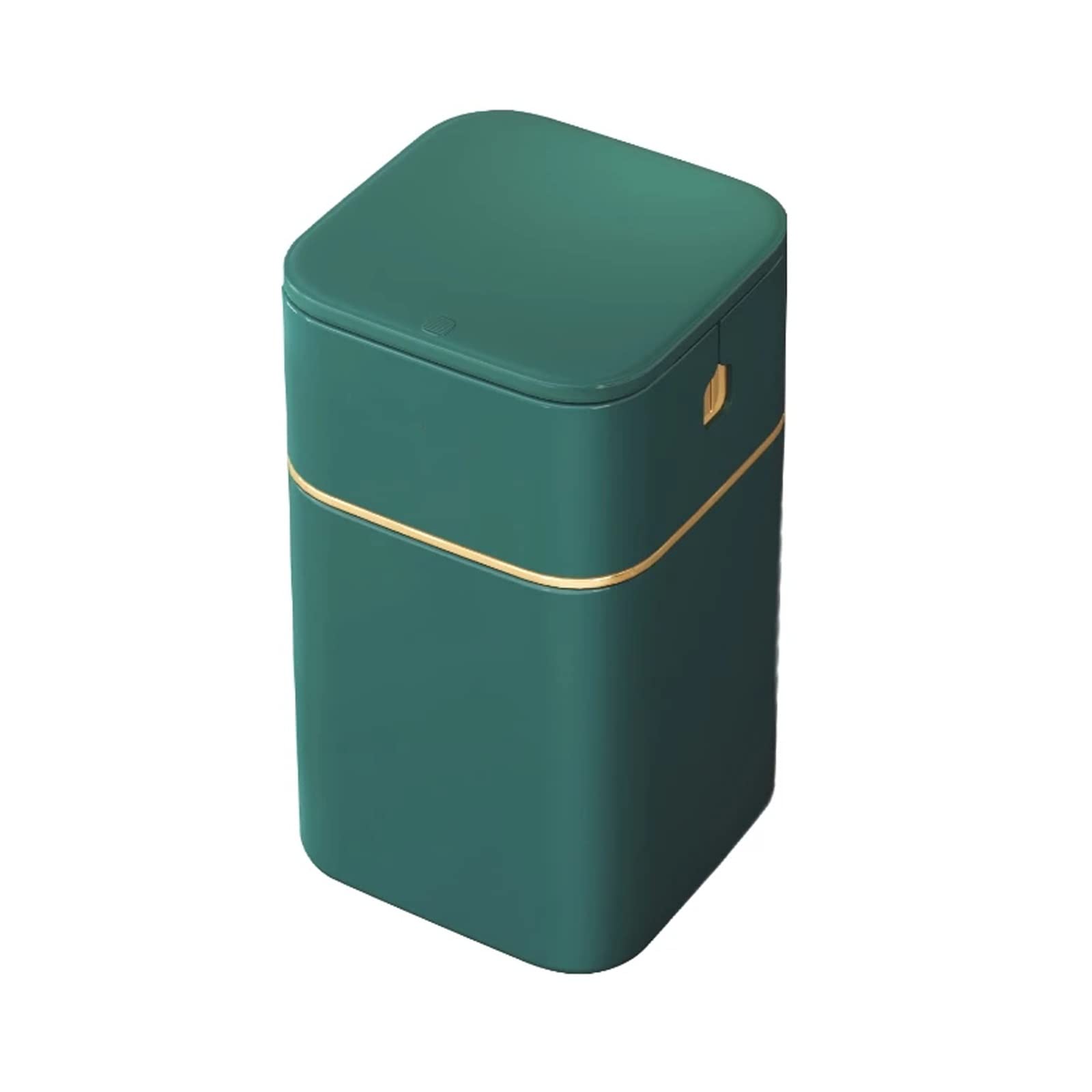 Nordic Style 15L Sealed Trash Can with Lid - Odor-Proof Kitchen, Bathroom & Office Garbage Bin in Deep Green | Eco-Friendly Waste Storage for Home & Office Use