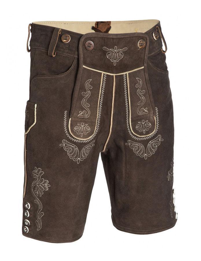 Alpen Schatz™ Authentic Men's Lederhosen - Traditional Bavarian Leather Pants for Oktoberfest, Costume Parties & German Cultural Events
