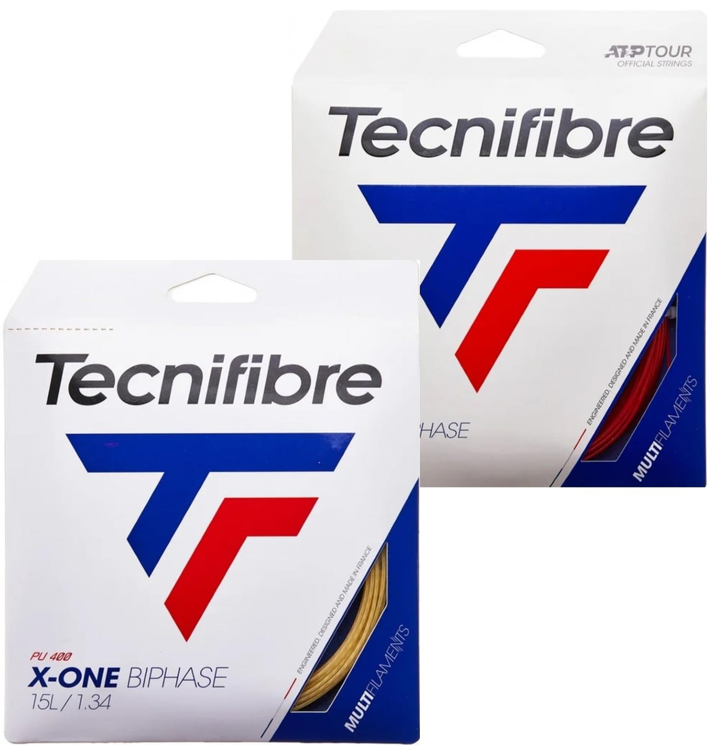 Tecnifibre X-One Biphase Tennis String Set (2/4/6/8-Pack) - Premium Multifilament Strings for Tennis Rackets - Perfect for Competitive Play & Tournament Performance