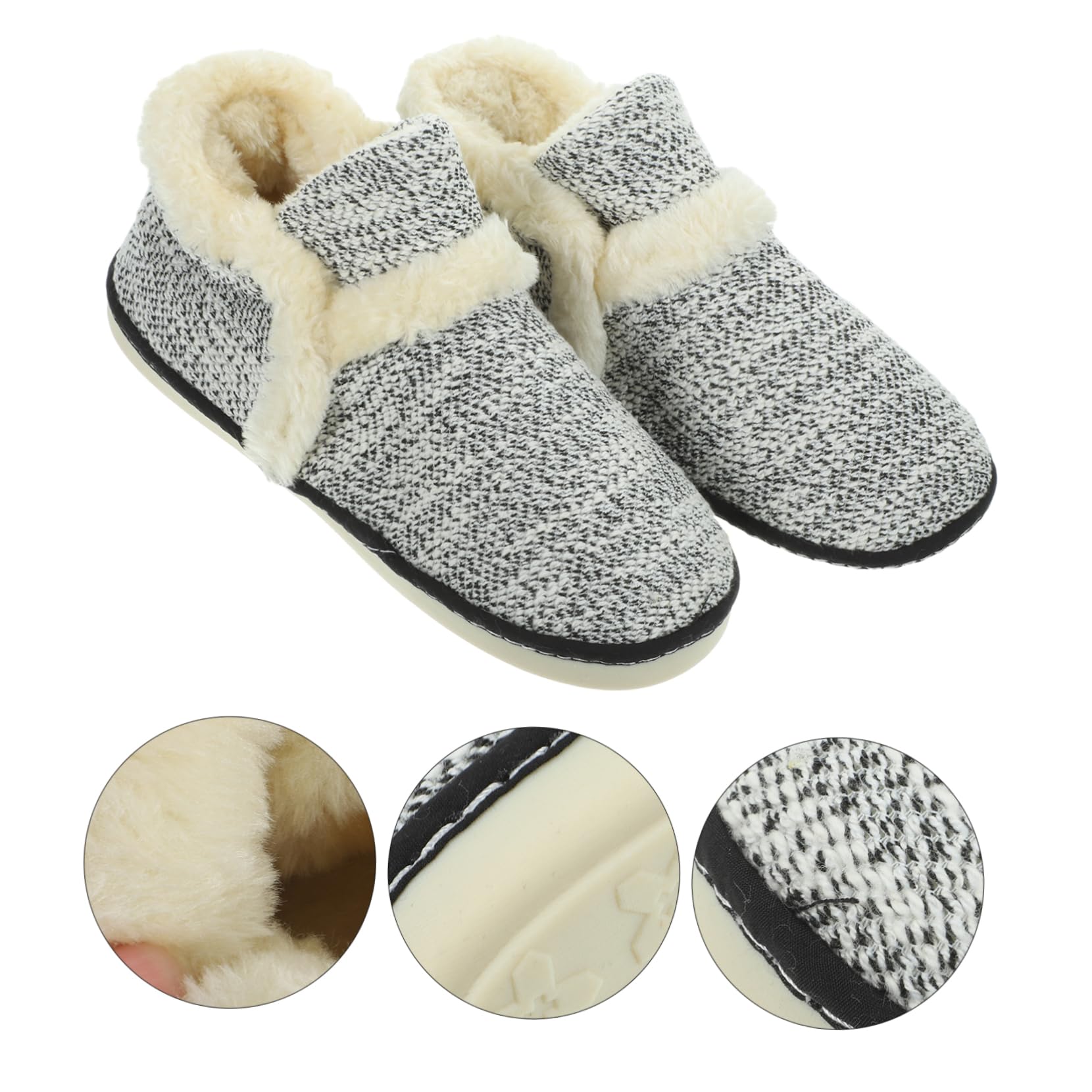 Holibanna Non-Slip Cotton Slippers for Men & Women - Warm Unisex Indoor House Shoes with Wool Lining for Winter | Cozy Home, Bedroom & Floor Comfort