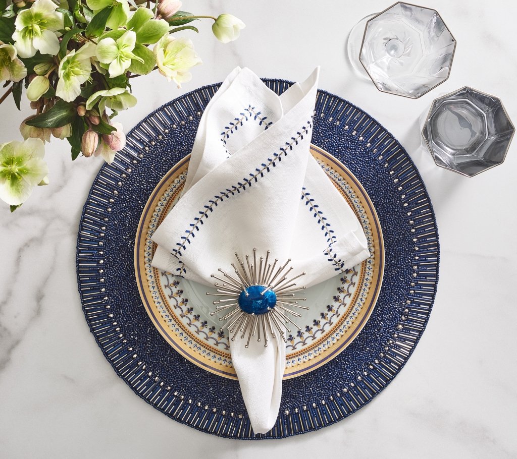 Premium Bevel Edge Placemats Set of 4 - Elegant Table Setting for Dinner Parties, Holidays & Everyday Use