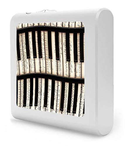 Dimmable LED Night Light with Auto On/Off Sensor - Adjustable Brightness Warm White Plug-in Nightlight for Bathroom, Hallway, Nursery, Bedroom (Piano Keys Design) - Perfect for Kids Rooms, Stairways & Late Night Bathroom Visits