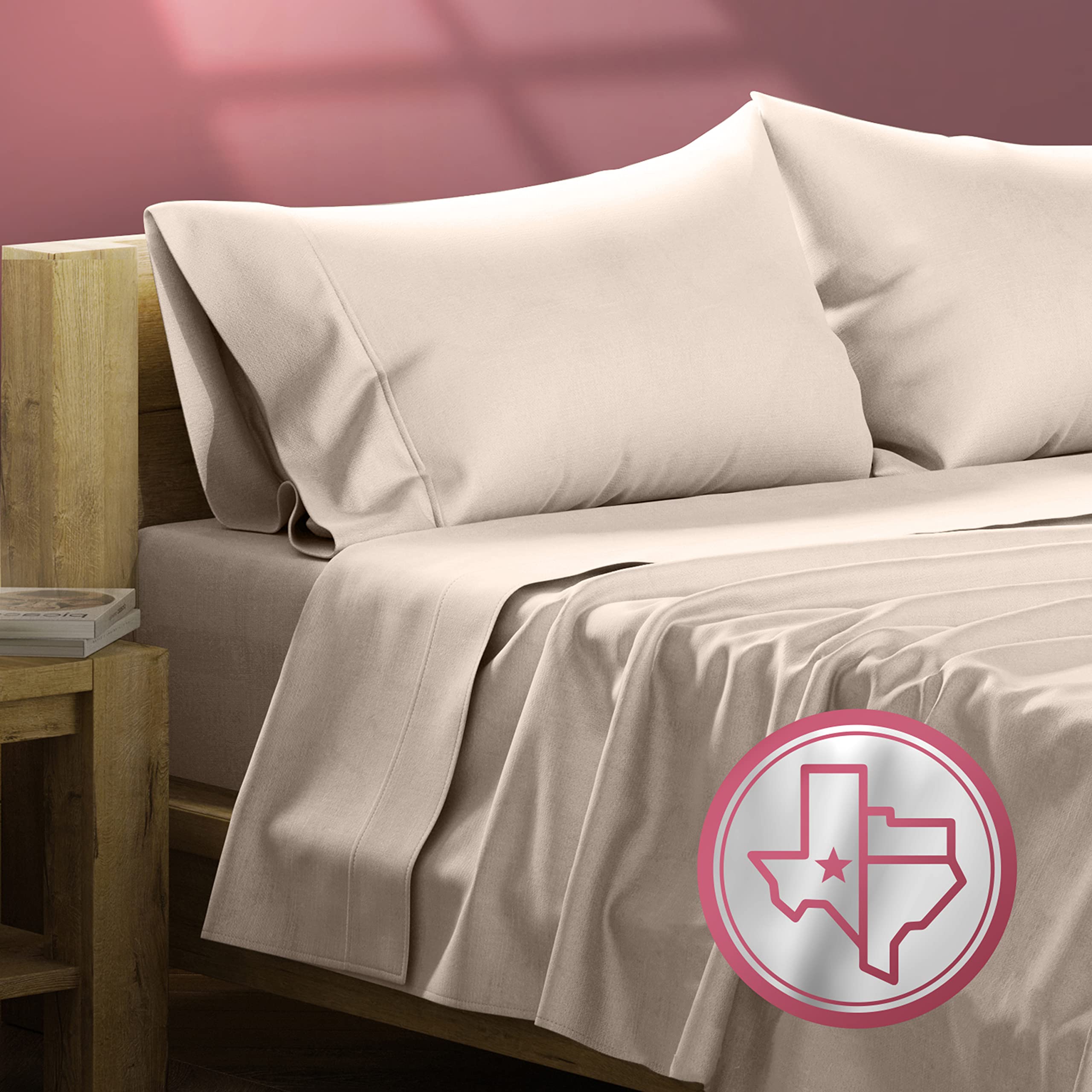 Luxury 800 Thread Count Egyptian Cotton California King Bed Sheets Set - 4 PC Taupe Sateen Weave Deep Pocket Hotel Quality Sheets for Cooling Comfort | Perfect for Master Bedrooms & Guest Rooms