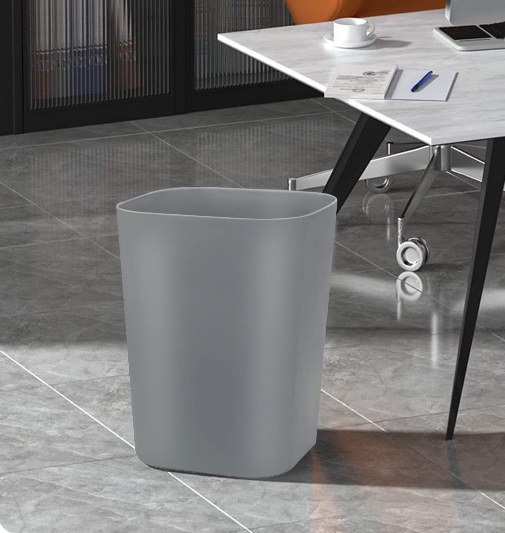 Besli 2 Gallon Small Trash Can - Wastebasket for Bathroom, Bedroom, Kitchen & Office - Pack of 3 (Gray) - Perfect for Home, Dorm & Office Organization