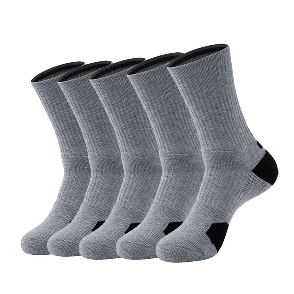 Elite Basketball Socks 5-Pack - Compression Athletic Crew Socks for Men & Women - Perfect for Basketball, Running, Gym & Sports Performance