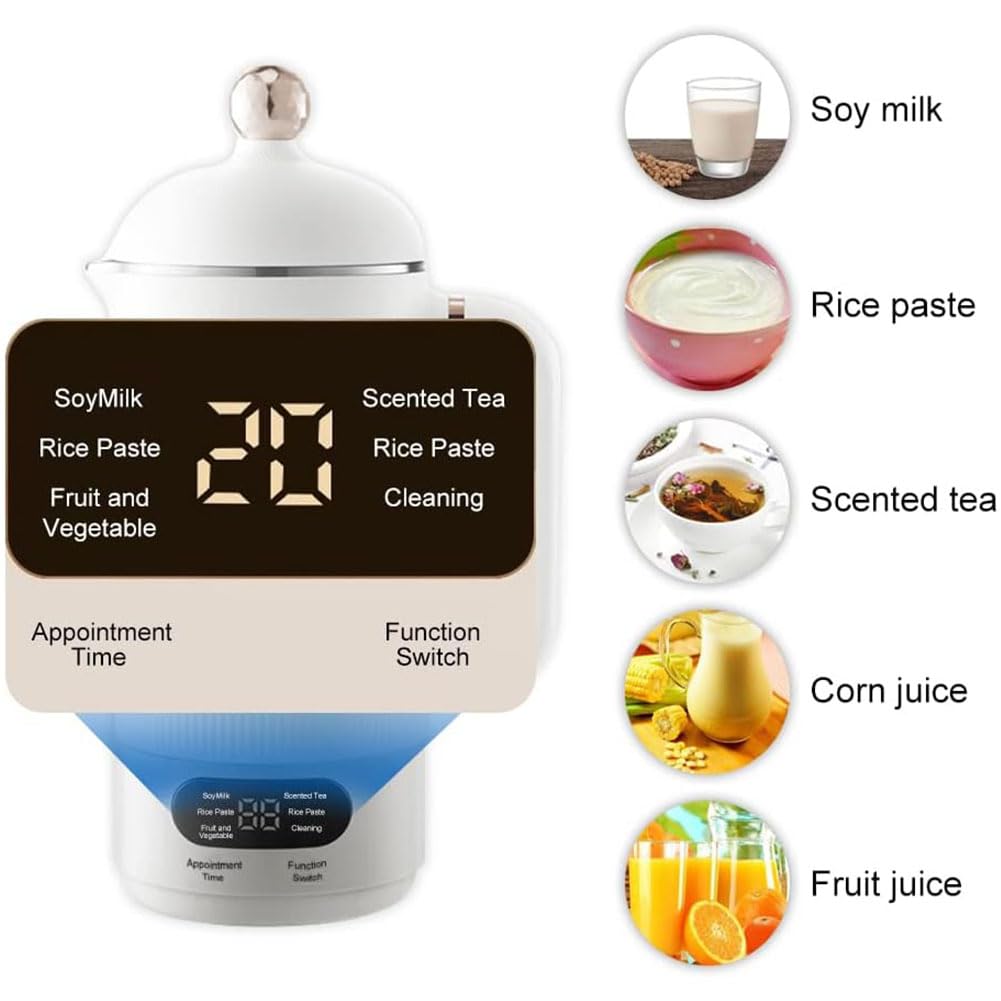 350ml Nut Milk Maker & Soy Milk Maker - Includes Cleaning Brush & Measuring Cup - Wall Breaking Machine for Rice Paste - Perfect for Homemade Almond Milk, Oat Milk & Smoothies