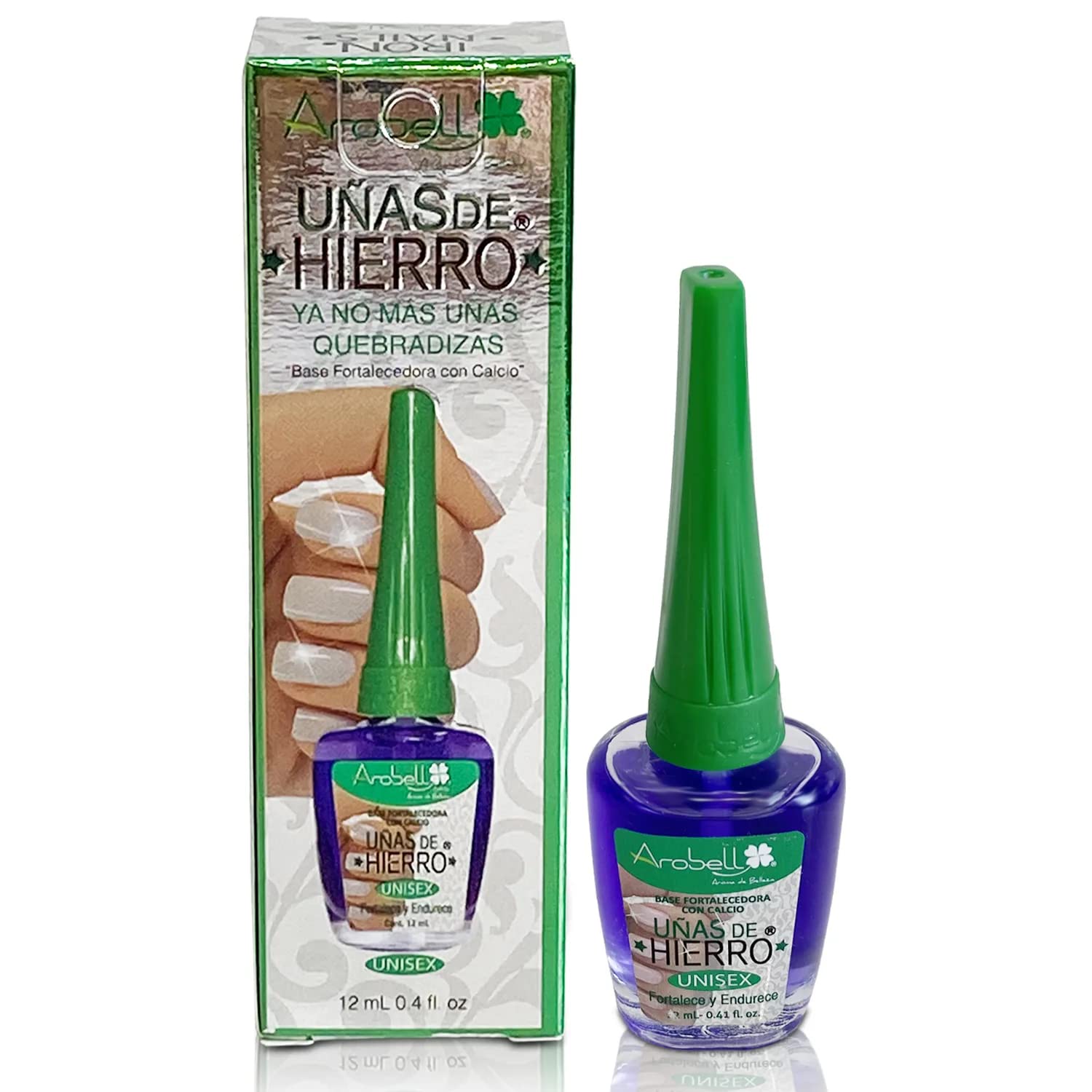 Best Iron Nail Hardener for Strong & Healthy Nails - 0.4oz Unisex Nail Strengthener - Perfect for Brittle Nails Care at Home, Salon & Travel