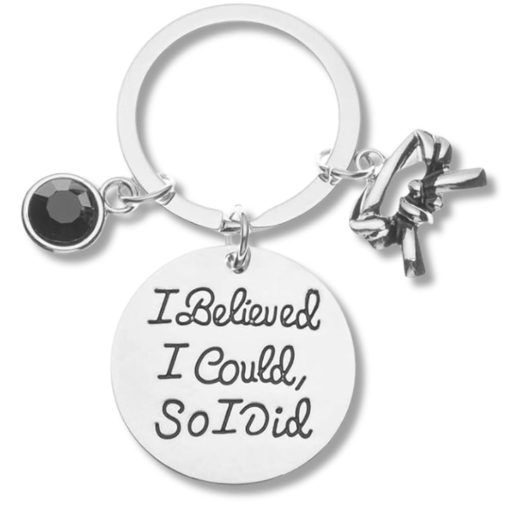 Sportybella Martial Arts Keychain - Motivational 'I Believed I Could So I Did' Belt Keyring - Perfect Karate & Taekwondo Gift for Students & Instructors - Great for Competitions, Graduations & Daily Inspiration