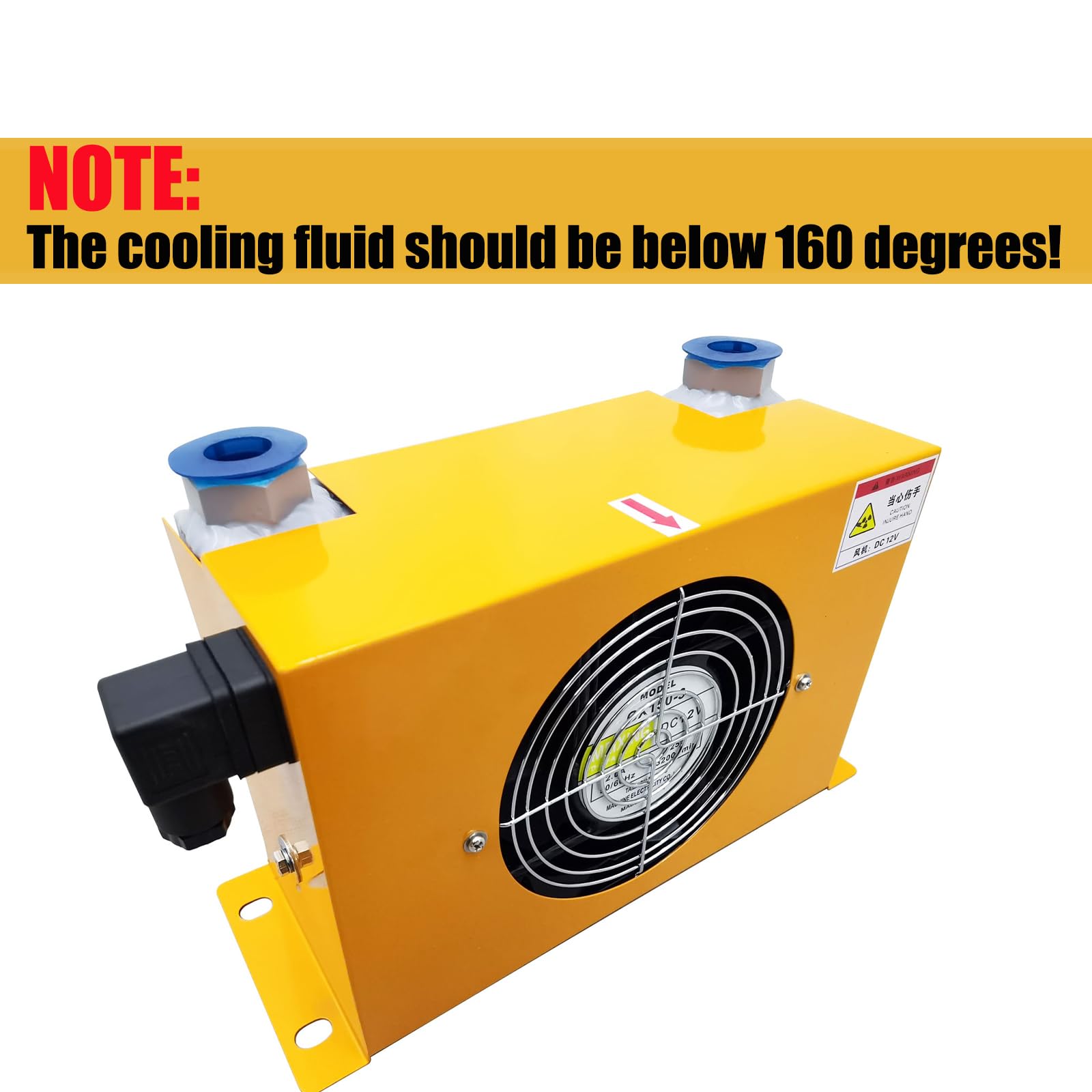 AH0608T Hydraulic Oil Cooler - 60L/min High Efficiency Air Cooling Fan for Hydraulic Systems & Compressed Air, DC12V 25W - Perfect for Industrial Machinery, CNC Equipment & Power Units