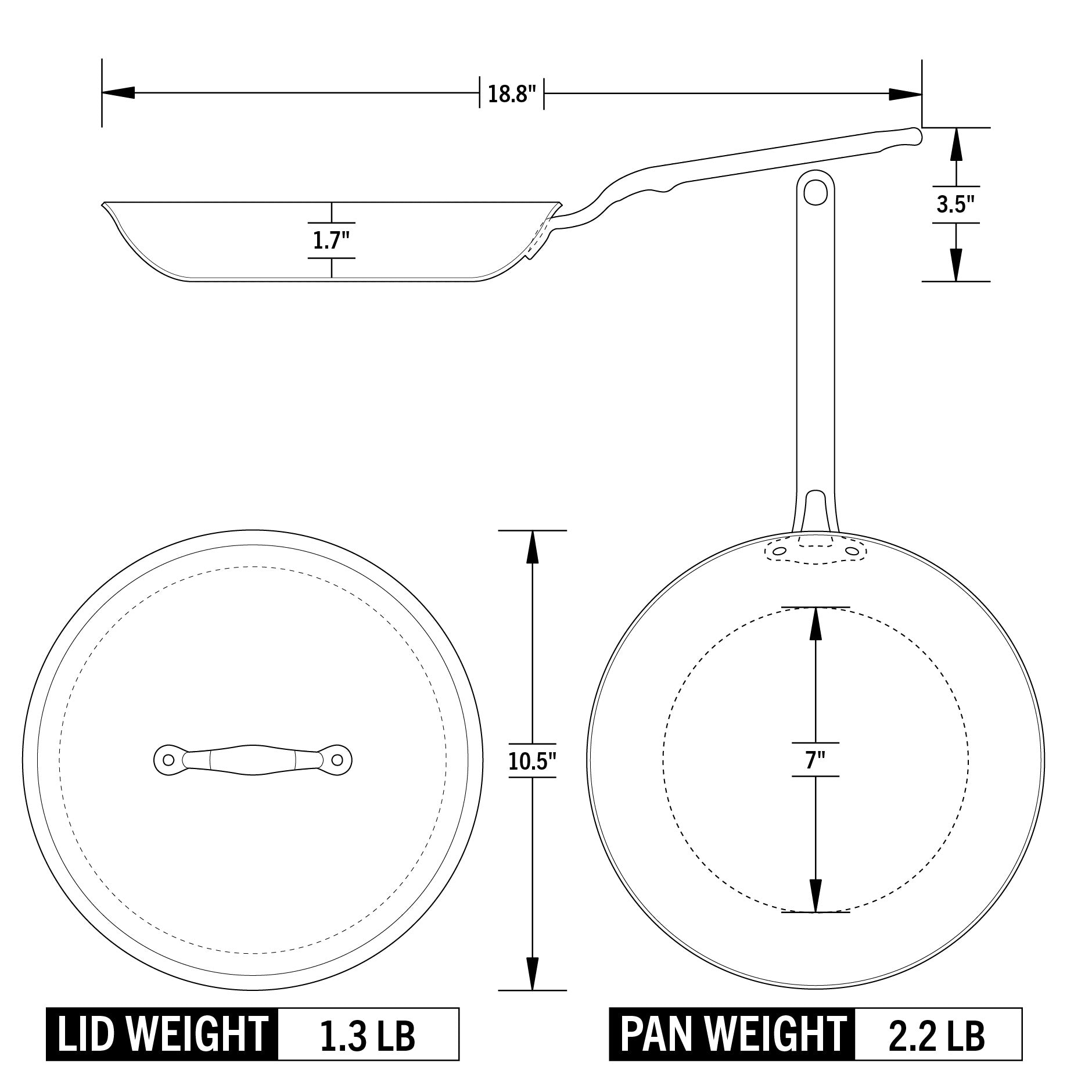 Heritage Steel 10.5 Inch Non-Stick Frying Pan with Glass Lid - Professional Grade Cookware for Sautéing, Frying & Simmering - Perfect for Gas, Electric & Induction Stovetops