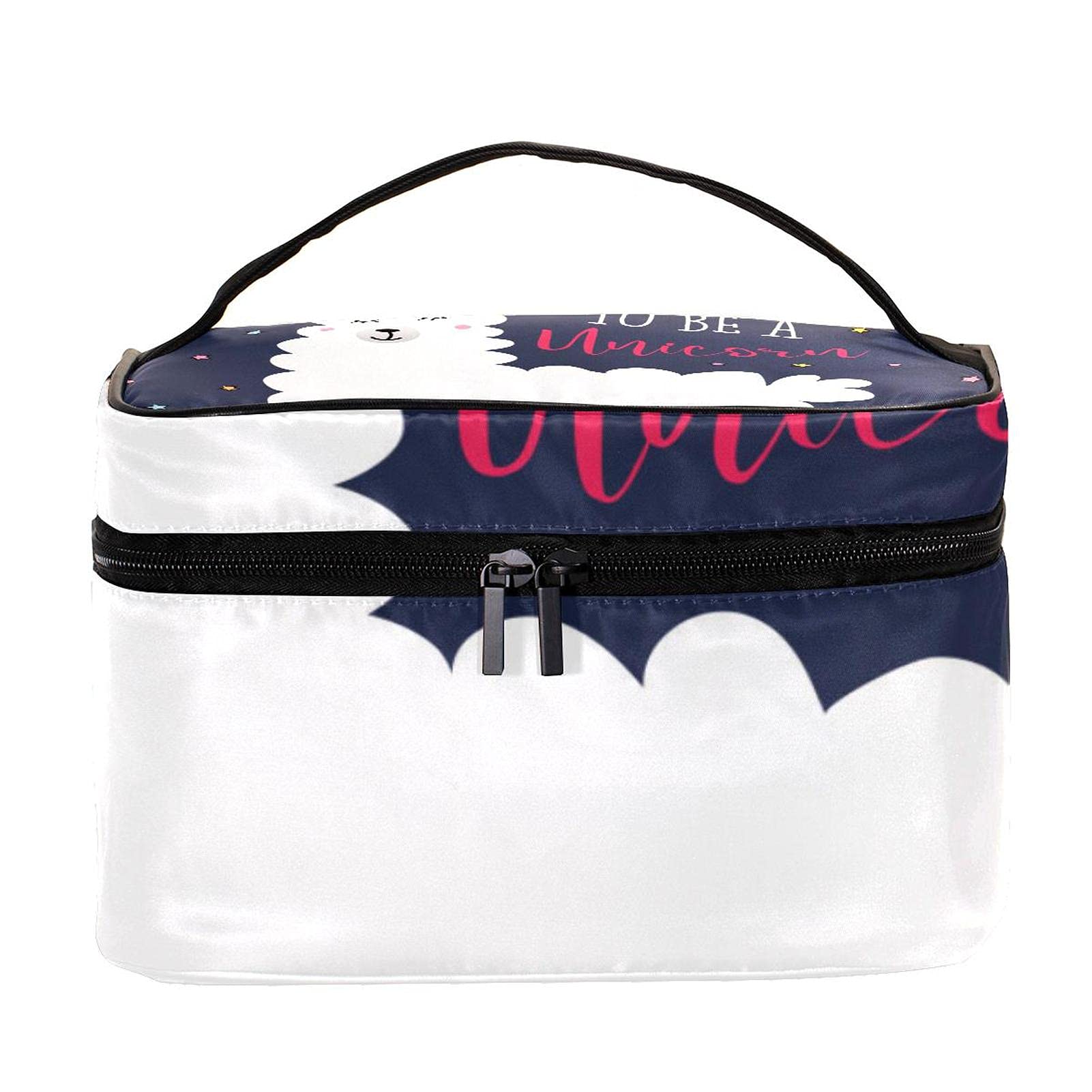 Funny Llama Animal Makeup Bag - Large Cosmetic Travel Case with Zipper, Unicorn Design Toiletry Organizer for Women & Girls - Perfect for Travel, Gym, and Daily Use