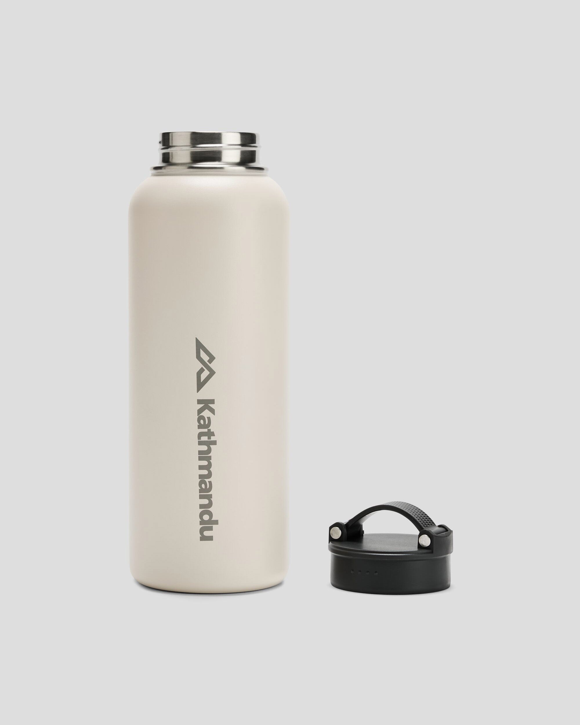 1.2L Insulated Drink Bottle with Carry Handle - Vanilla Color for Outdoor, Travel & Gym Hydration