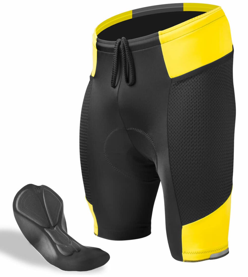 Men's Gel Touring Padded Bike Shorts with Innovative Mesh Pockets - USA Made | Comfortable Cycling Shorts for Road Biking & Long Distance Rides