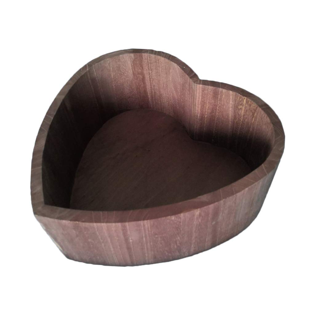 Youngy Wooden Heart Shape Box - Baby Photography Props for Newborns & Infants | Perfect for Photo Posing, First Birthday, Christening & Family Keepsake - Coffee Color