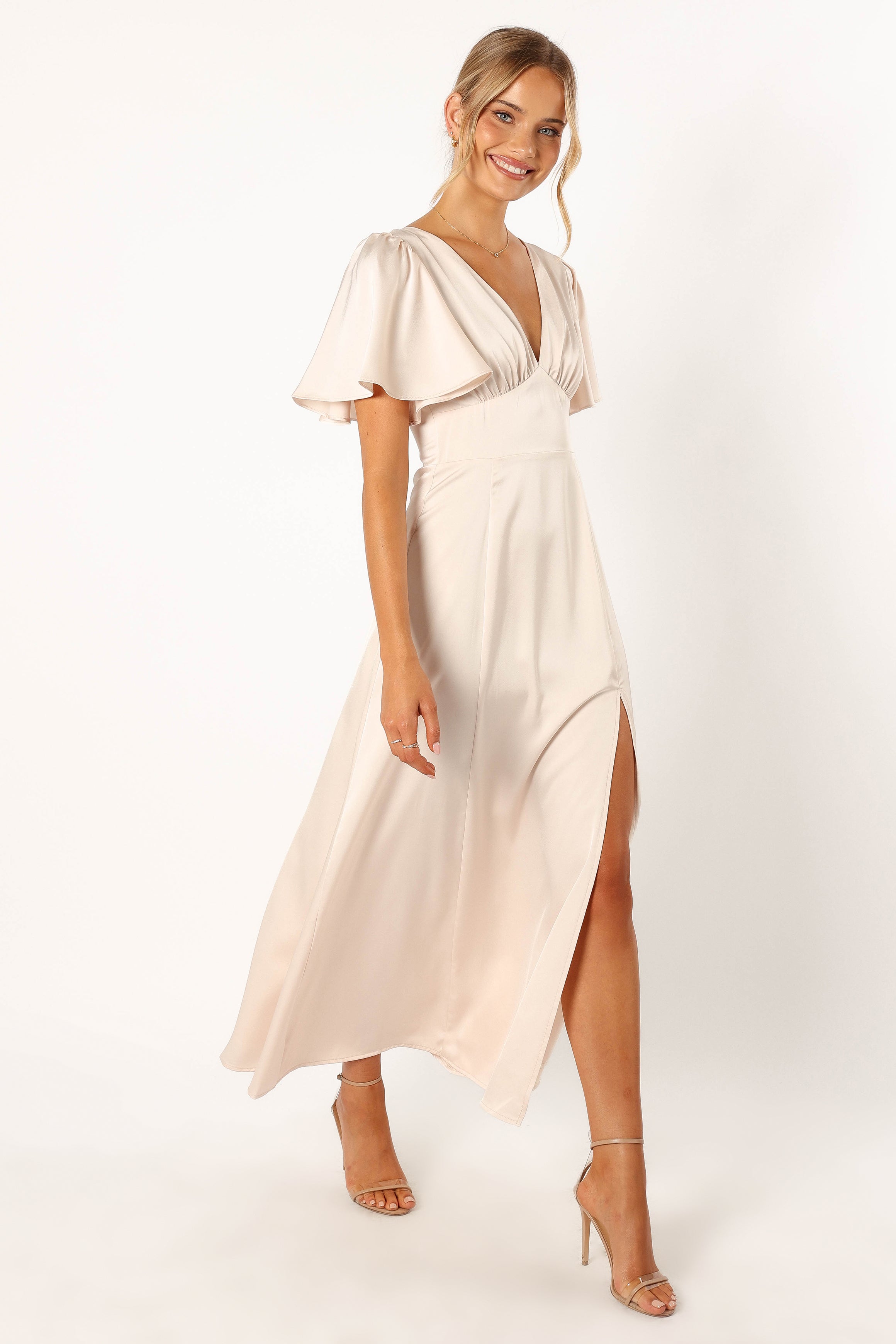 Casper Maxi Dress for Women - Elegant Pearl Embellished Long Flowy Dress for Summer, Beach, and Special Occasions