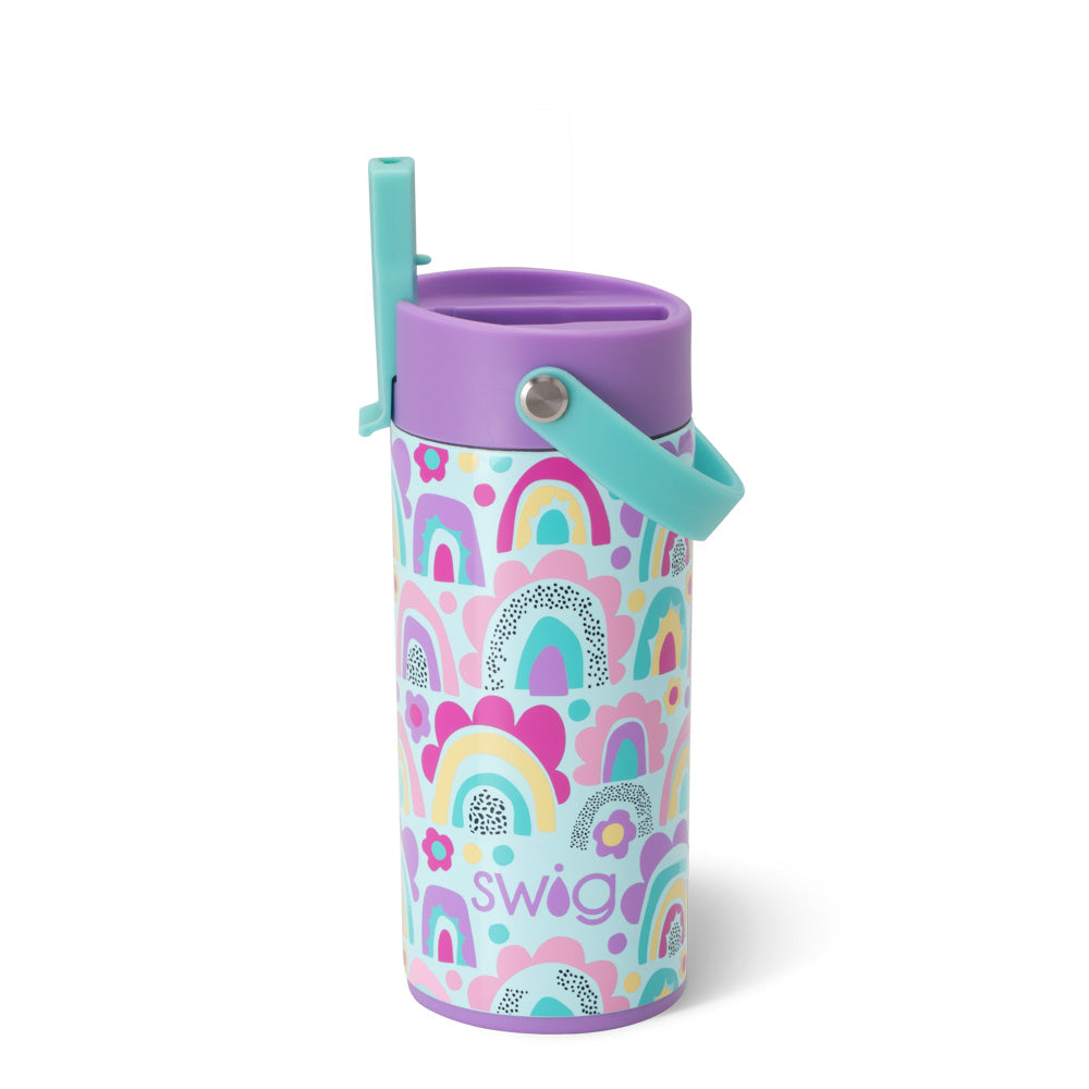 Rainglow Flip + Sip Slim Tumbler 12oz - Insulated Stainless Steel Travel Mug with Leak-Proof Lid, Perfect for Coffee, Tea & Cold Drinks - Ideal for Commuting, Office & Outdoor Activities
